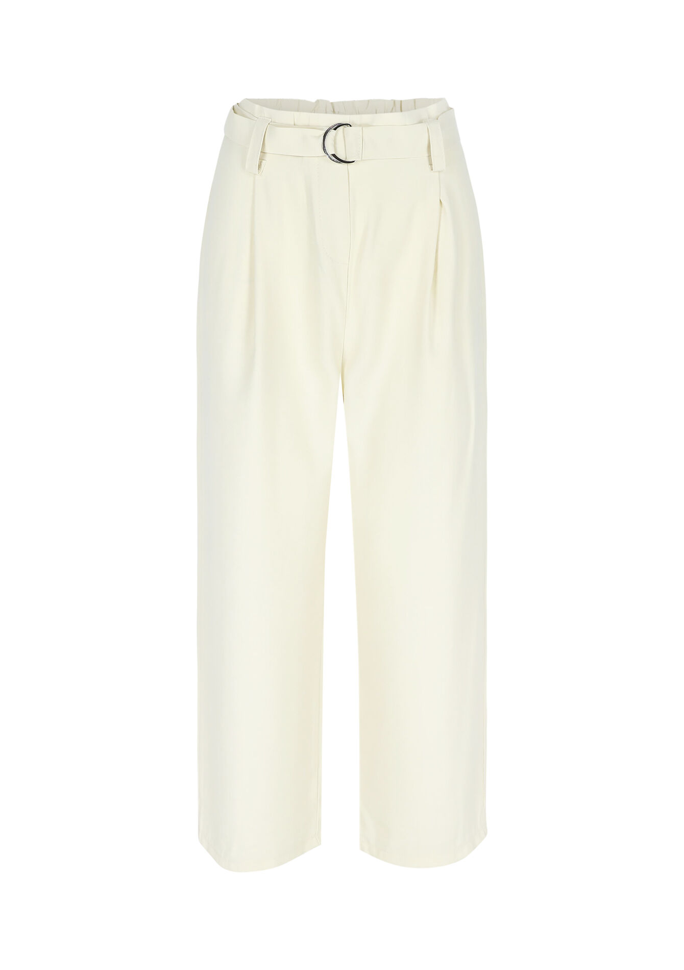 Pantalon aspect lin, Pantalon aspect lin - VANILLA WHITE - 06600836_1013