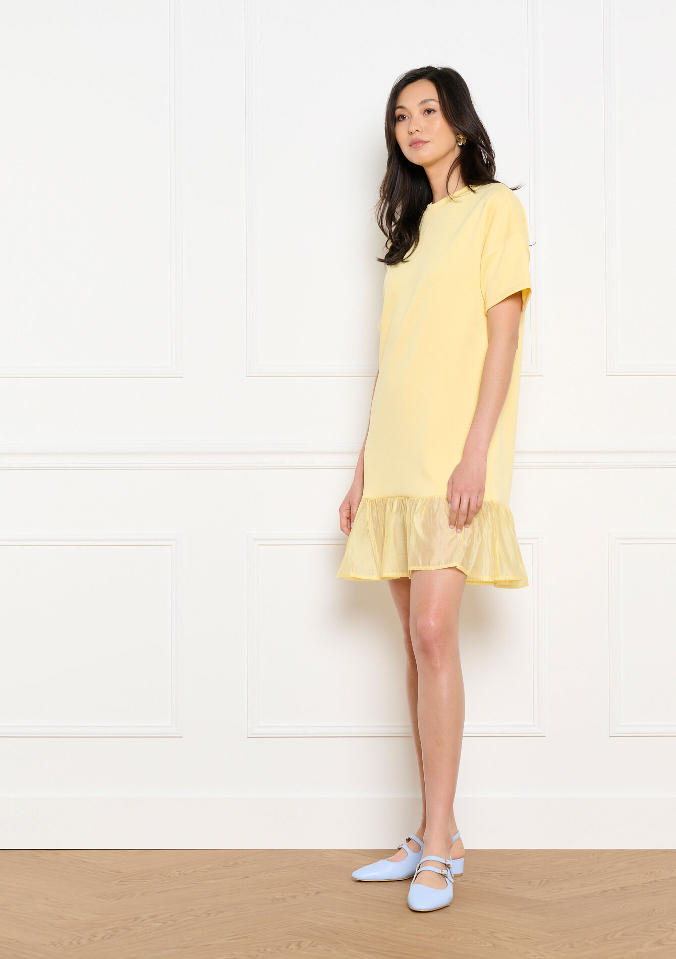 Mini jurk met volantzoom, Mini jurk met volantzoom - YELLOW SUN - 08104479_5007