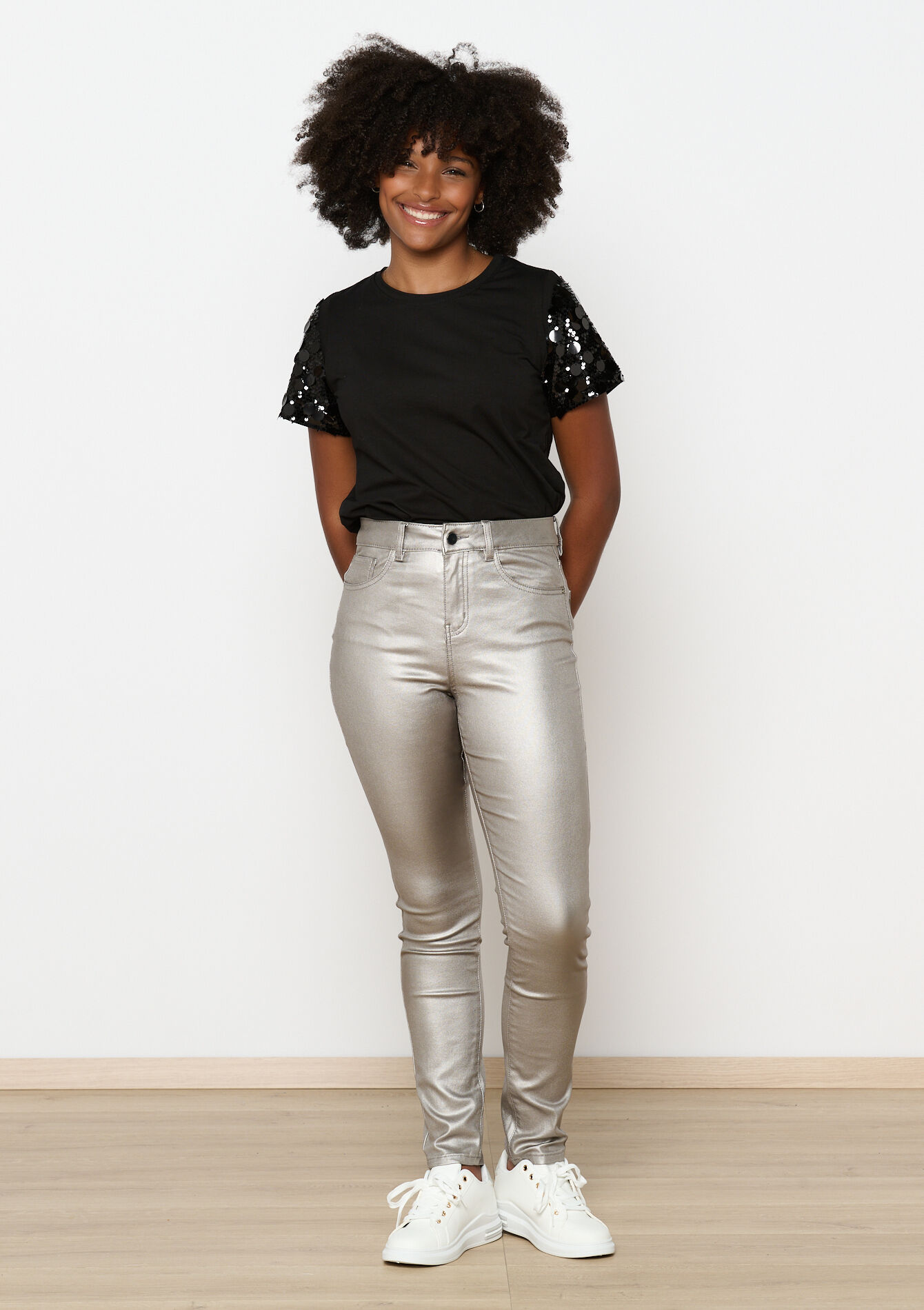 Metallic broek, Metallic broek - SILVER - 06004494_1059