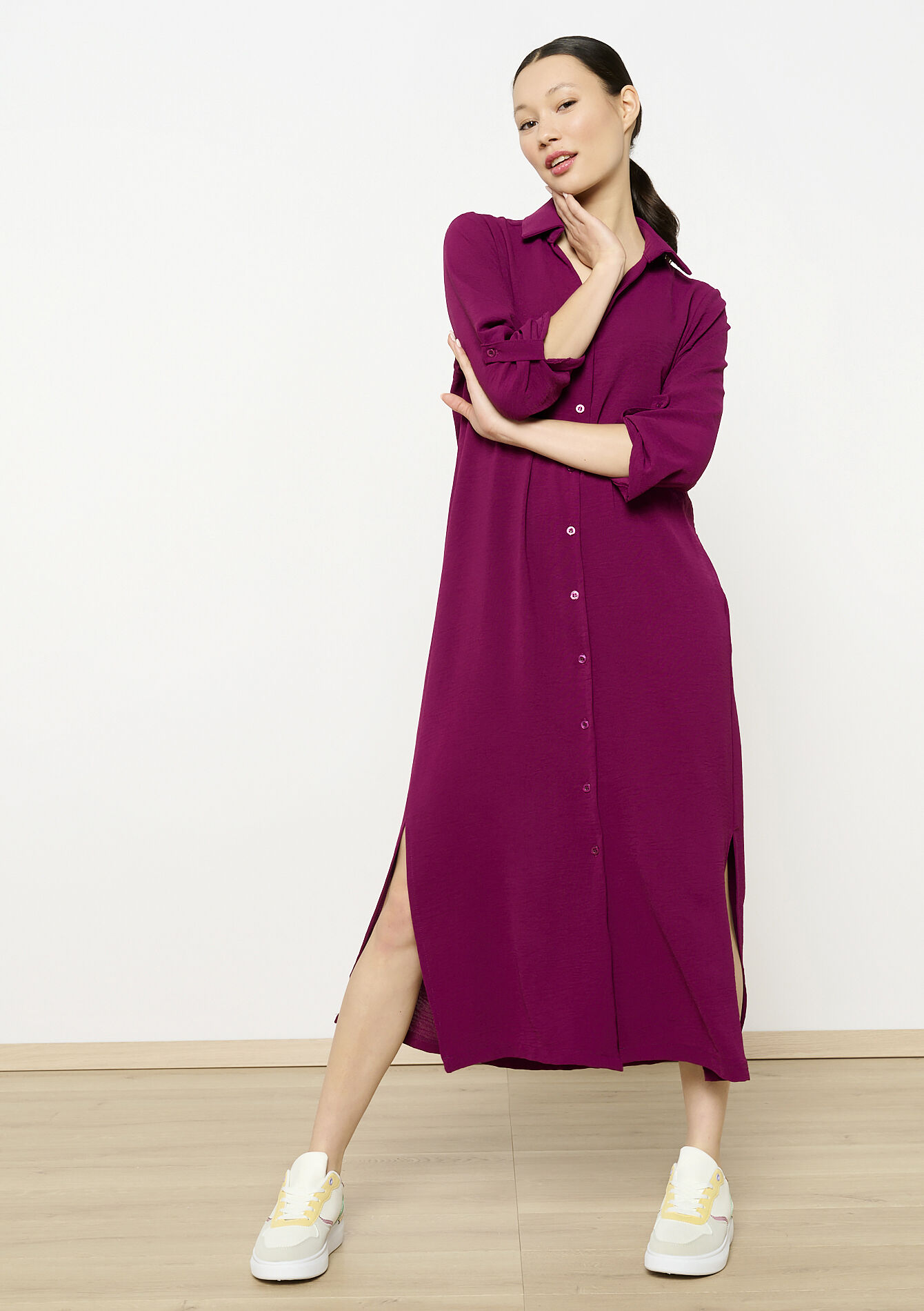 Midi shirt dress, Midi shirt dress - VIOLINE - 08103963_16