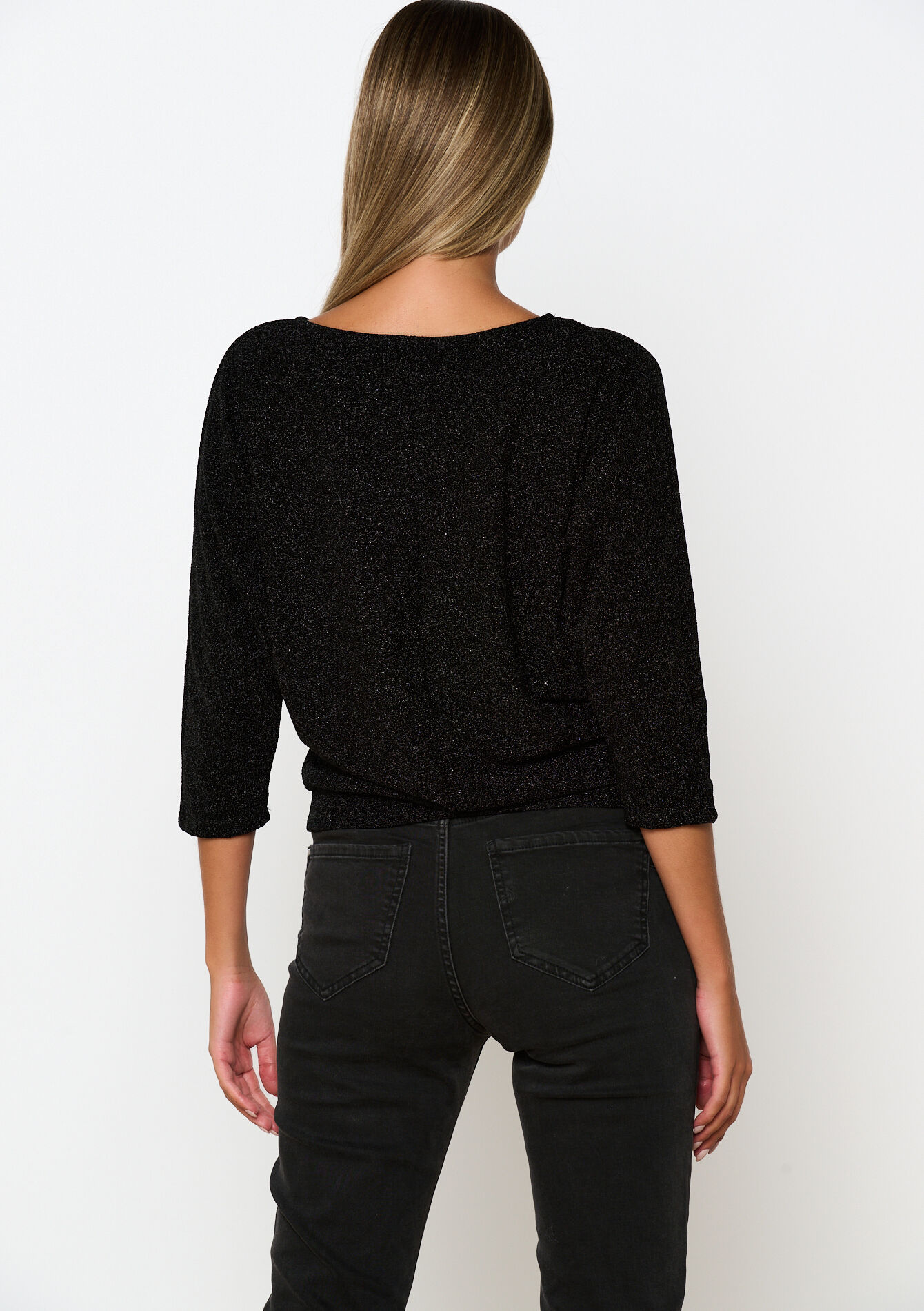 T-shirt met lurex - BLACK - 02301682_1119