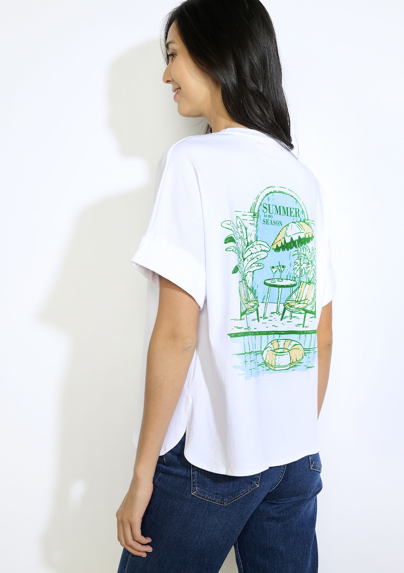 T-shirt à motif estival, T-shirt à motif estival - OFFWHITE - 02301918_1001