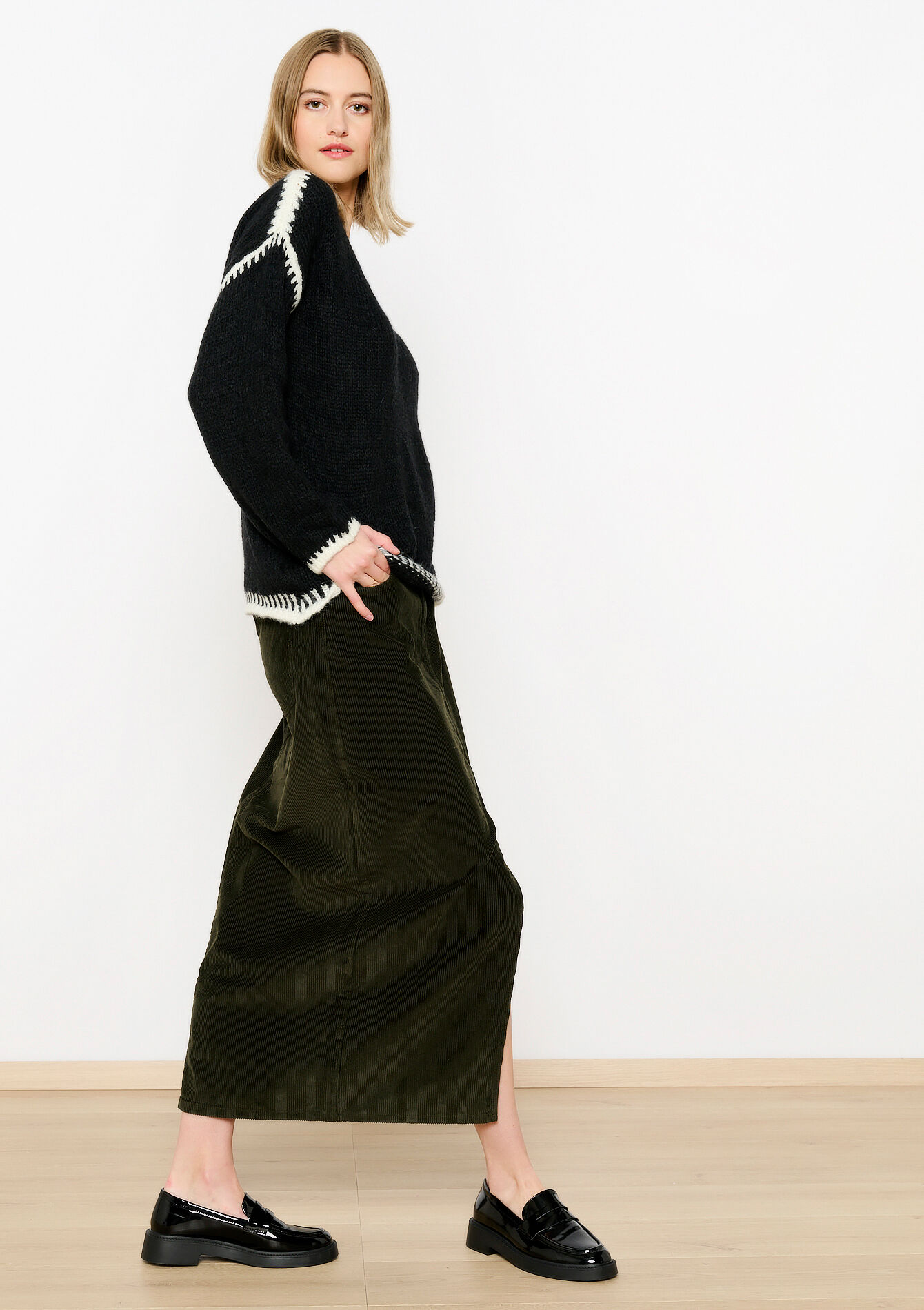 Trui met contrasterende naden, Trui met contrasterende naden - BLACK - 04006755_1119