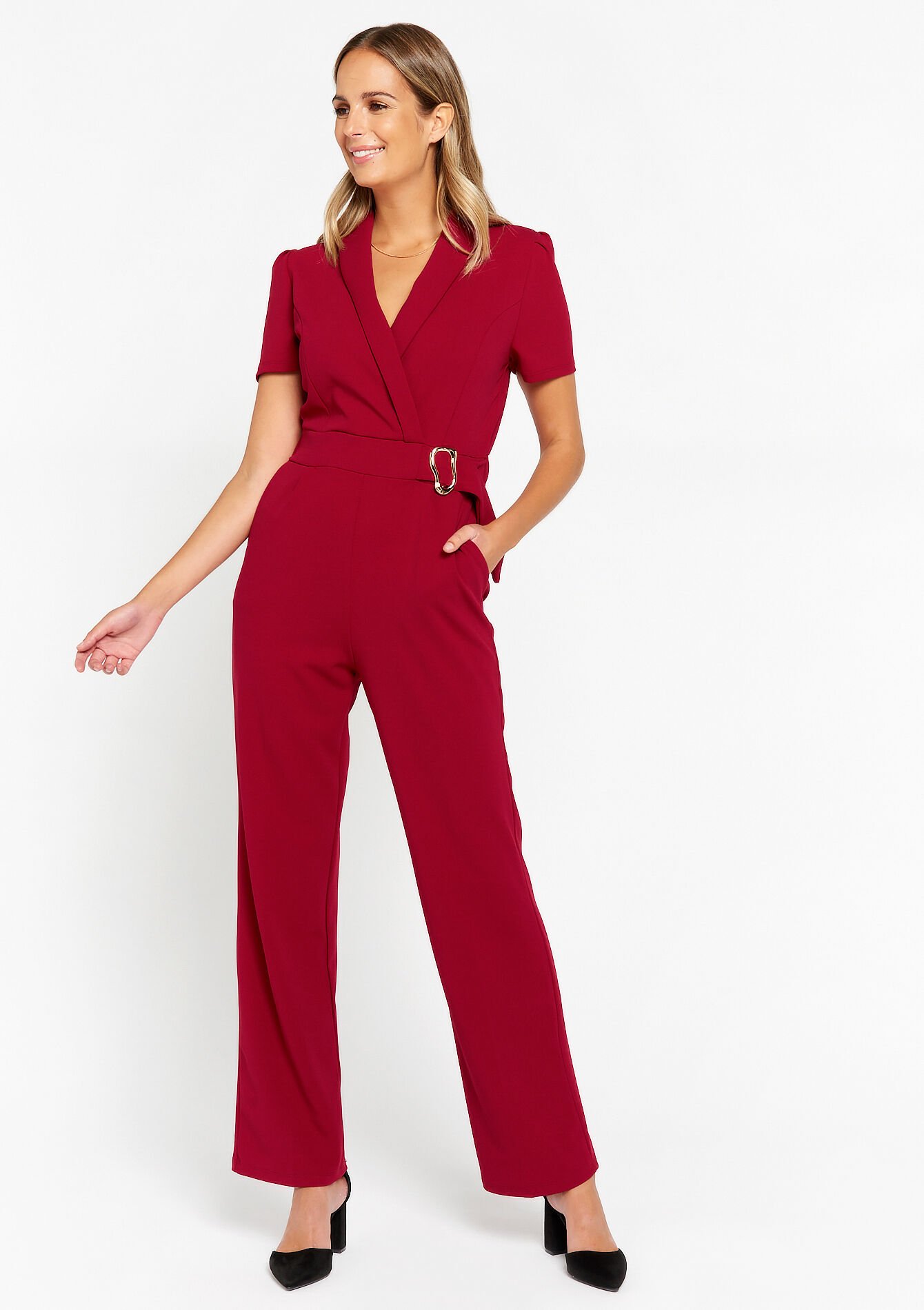 Jumpsuit with wrap top, Jumpsuit with wrap top - RED LIPSTICK - 06004533_5310