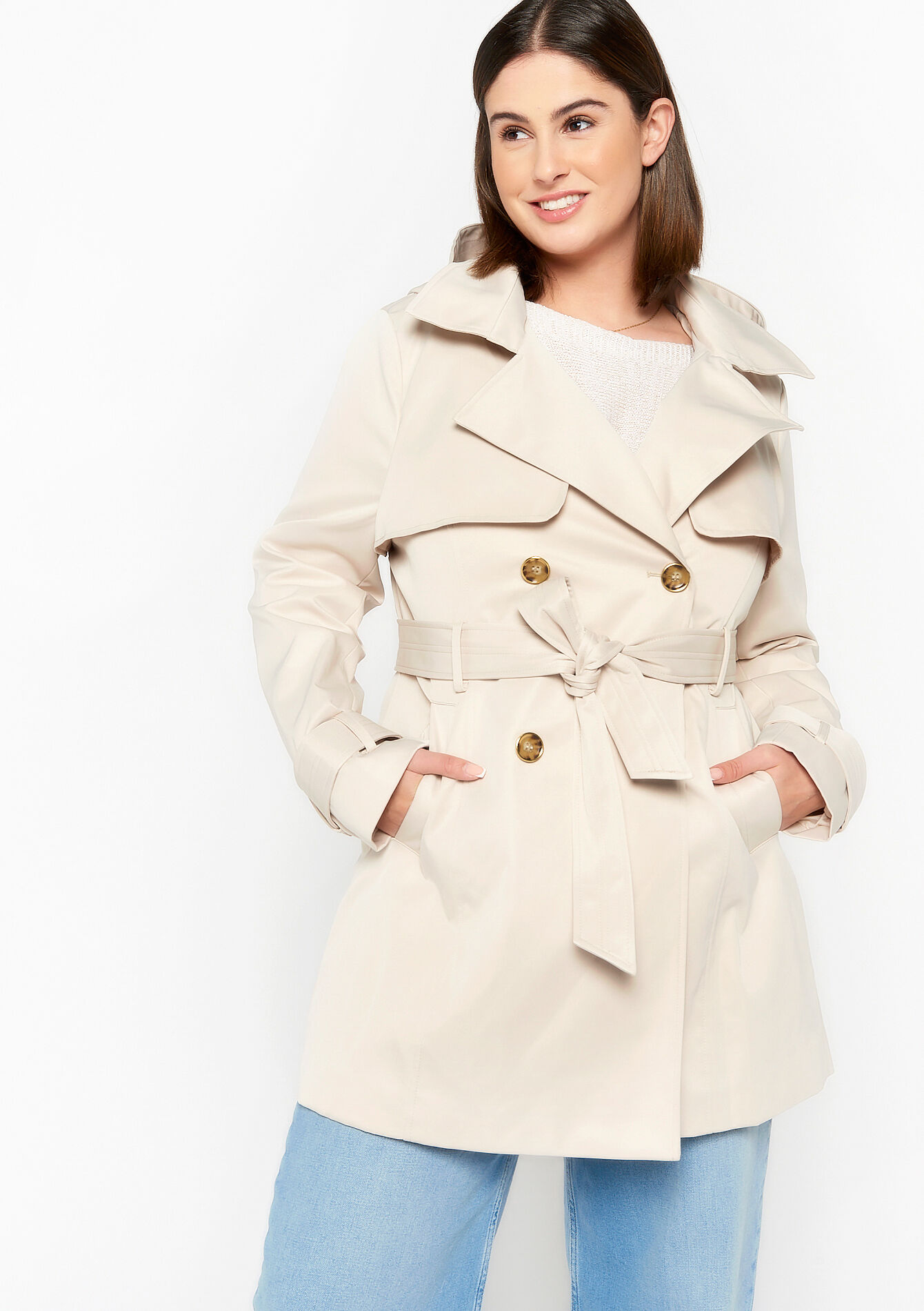 Trenchcoat met capuchon - LT BEIGE - 23000533_2527