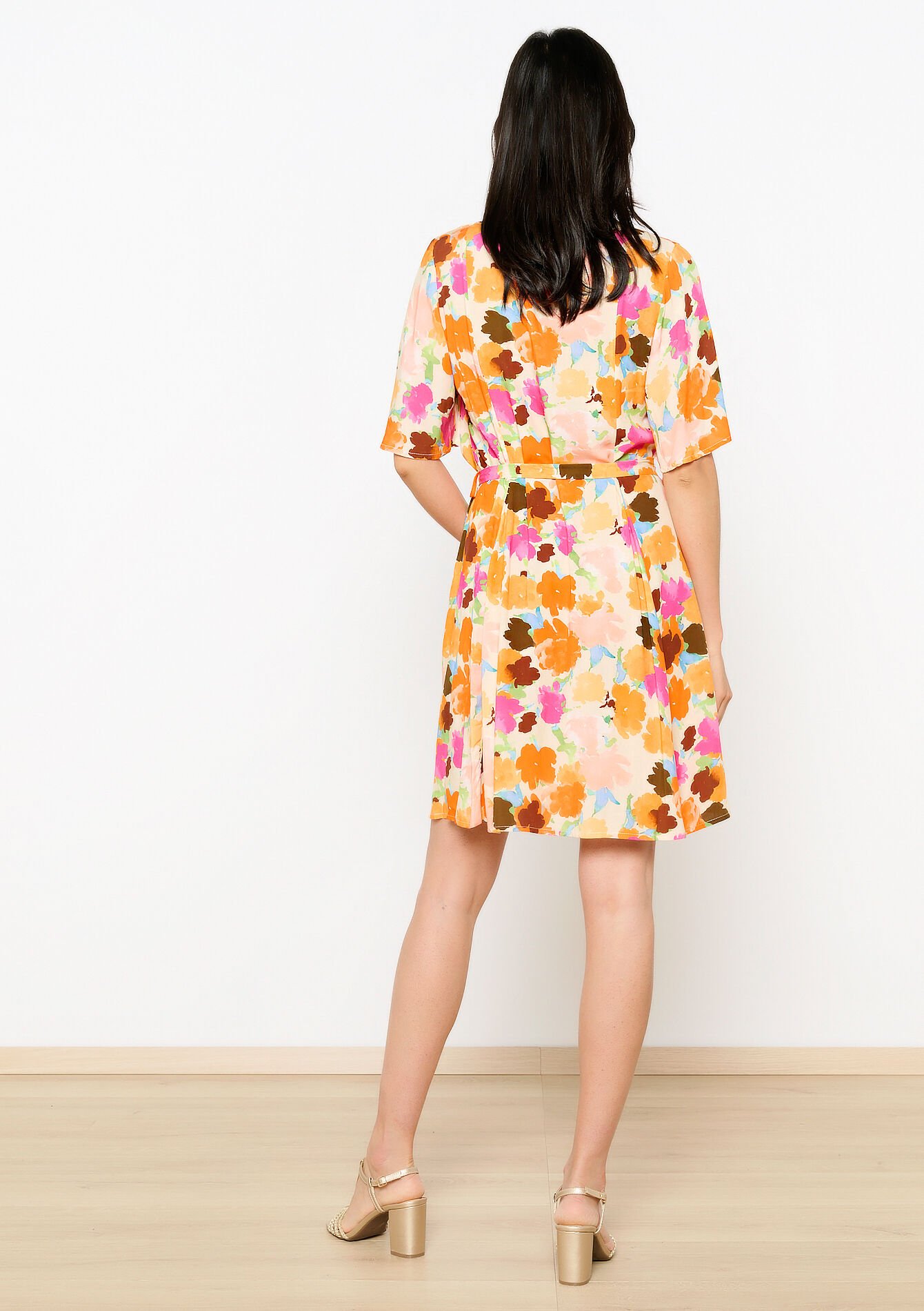 Hemdjurk met bloemenprint - ORANGE MANGO - 08103790_2575