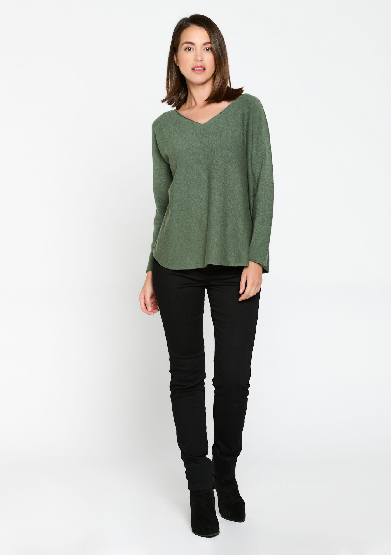 Pullover à manches chauve-souris, Pullover à manches chauve-souris - KHAKI MED - 04006311_4327