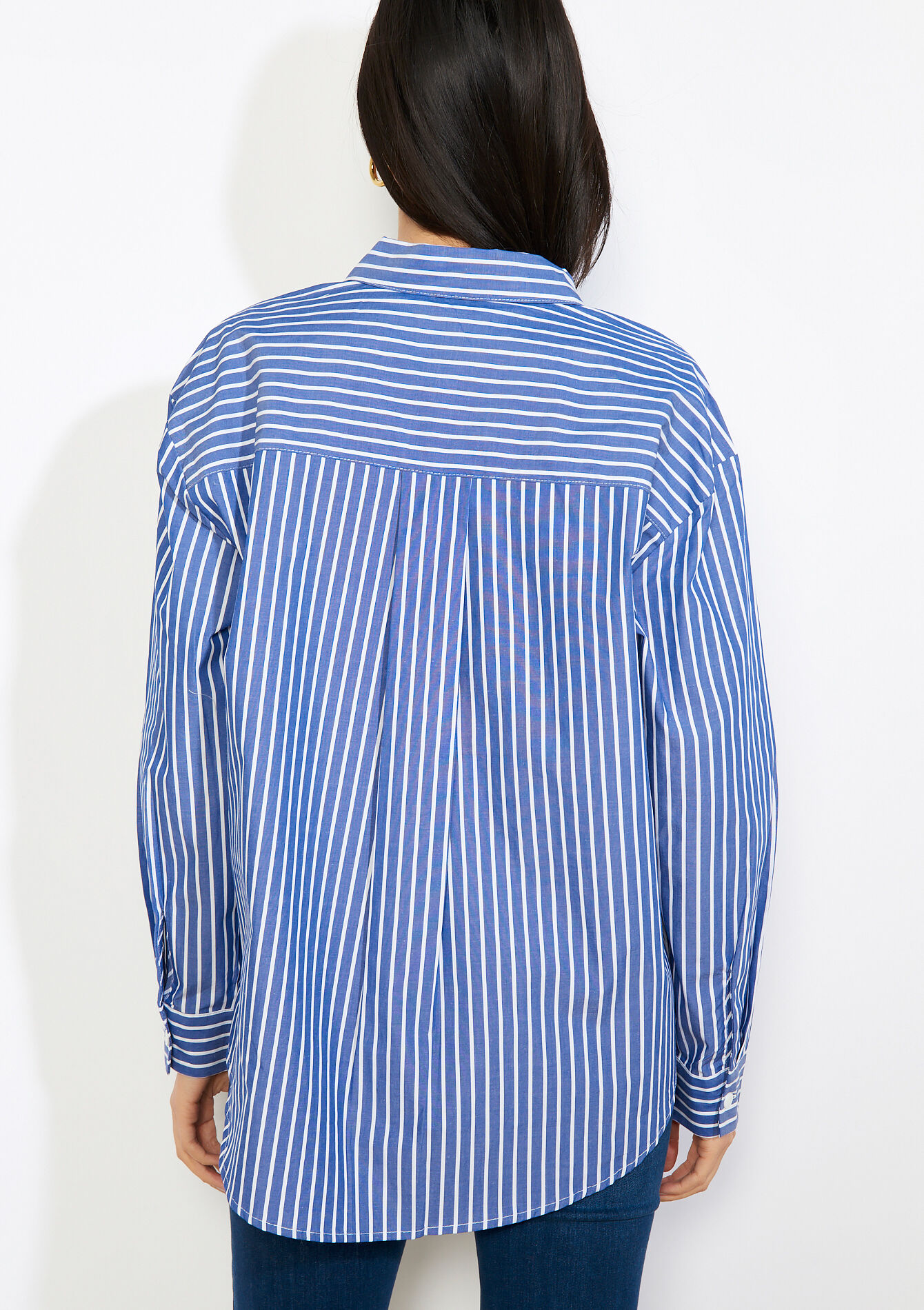 Oversized gestreept hemd - NAVY BASIC - 05702931_2723