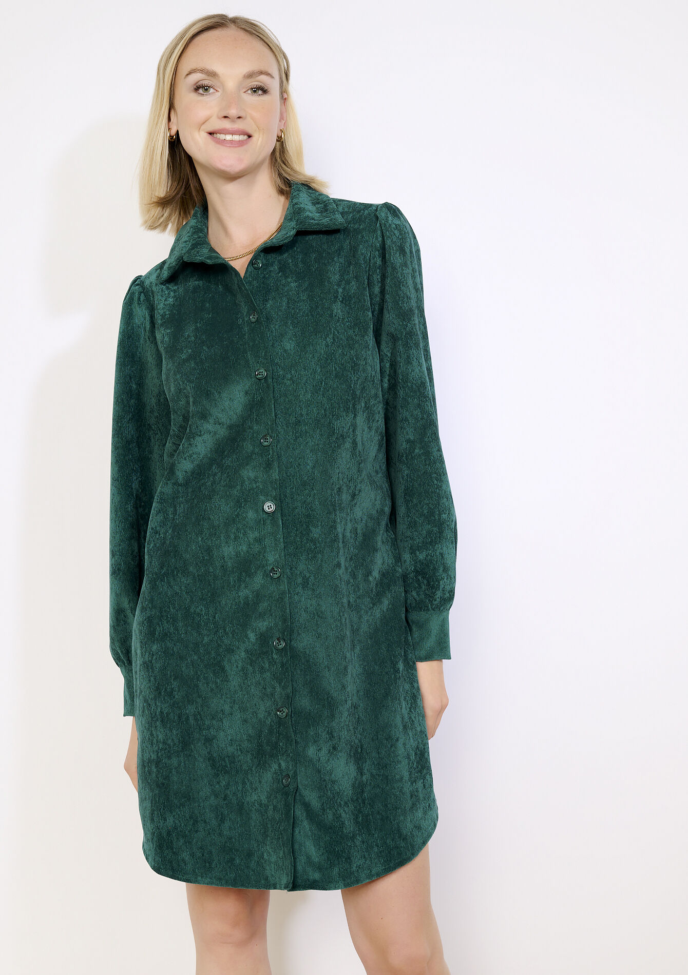 Robe chemise en velours, Robe chemise en velours, , detail_model