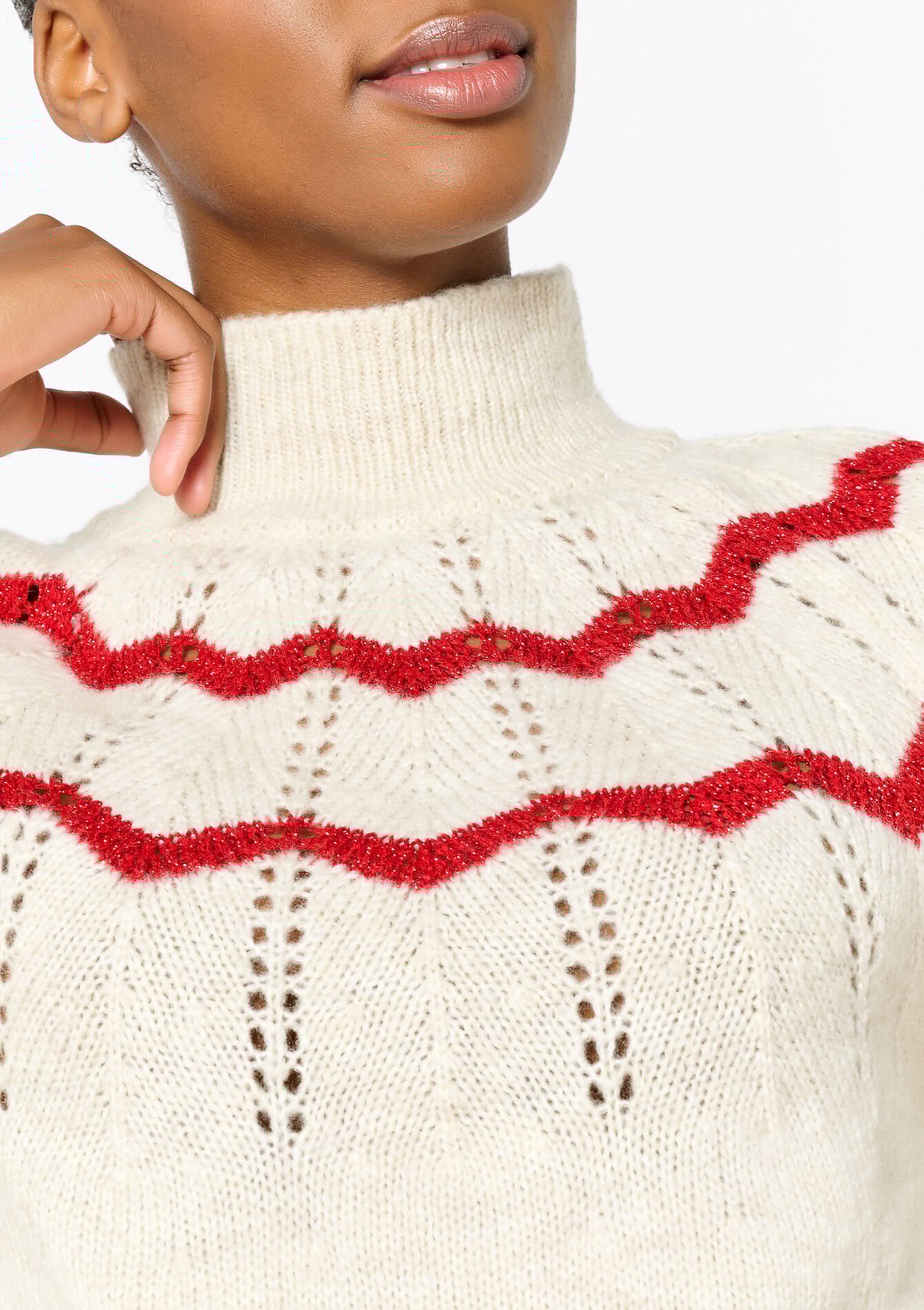 Pullover en jacquard à motif zigzag - LT BEIGE - 04006417_2527