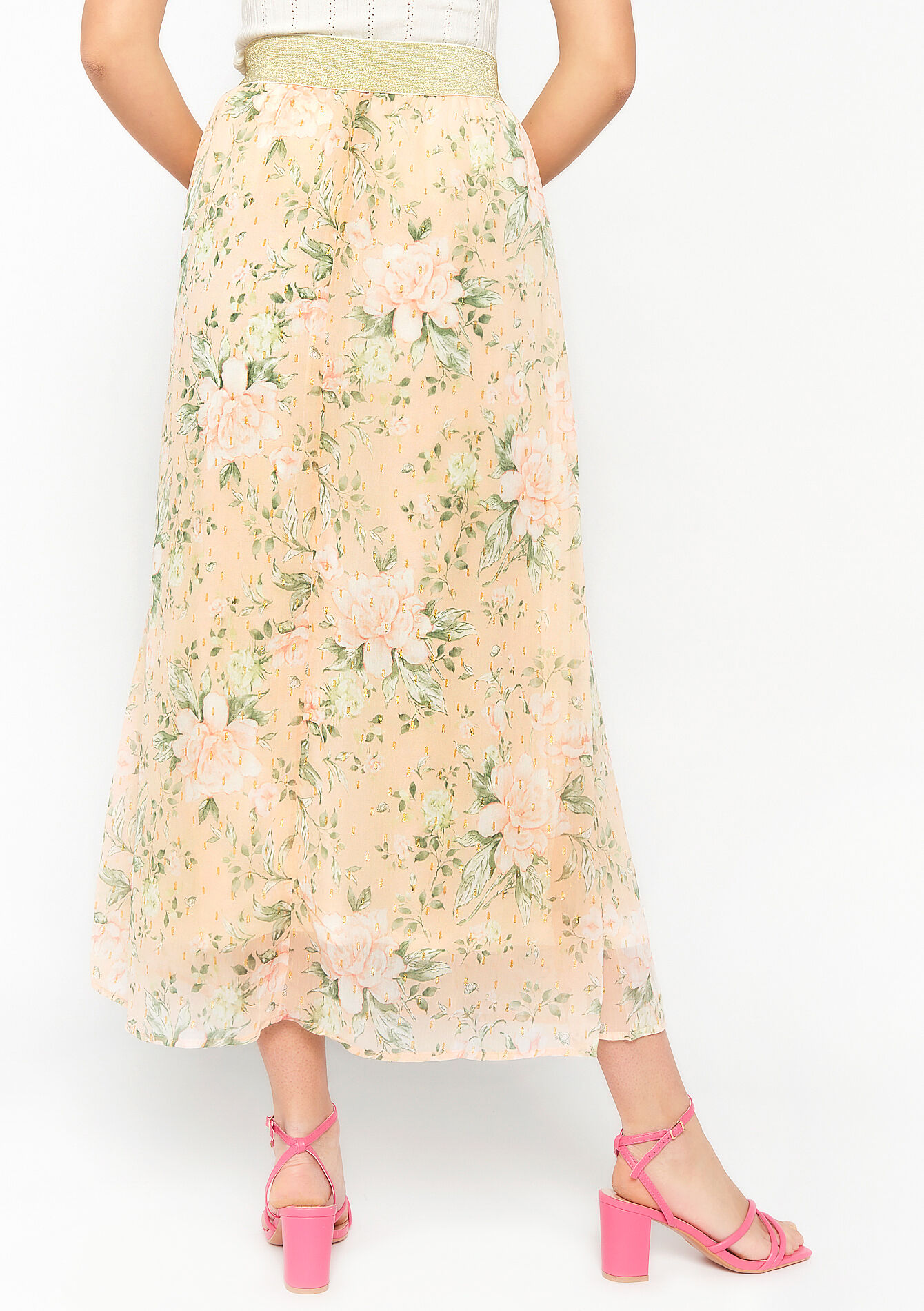 Maxirok met bloemenprint, Maxirok met bloemenprint - NAVY BASIC - 07101051