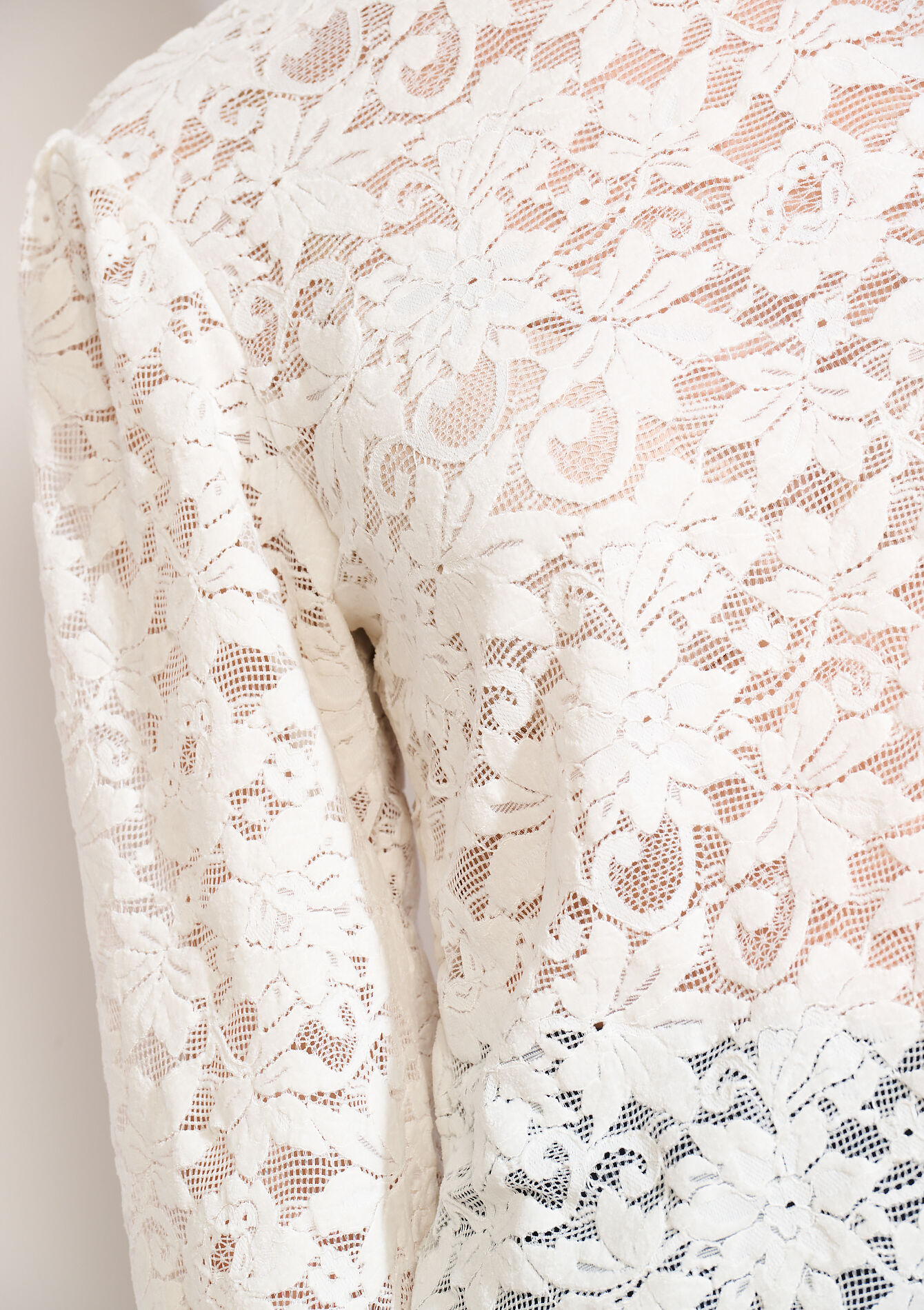 Haut dentelle manche 3/4 - OFFWHITE - 02301923