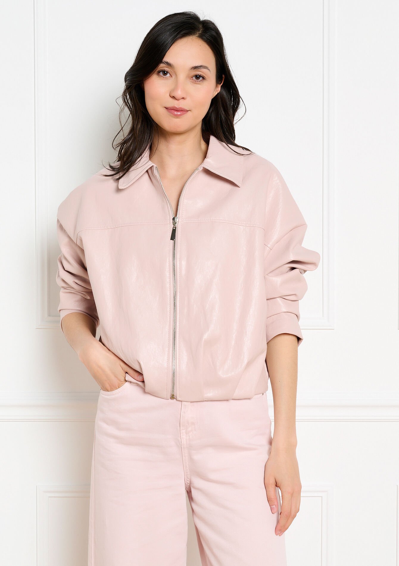 Veste zippée contemporaine - LIGHT PINK - 09101213_1303