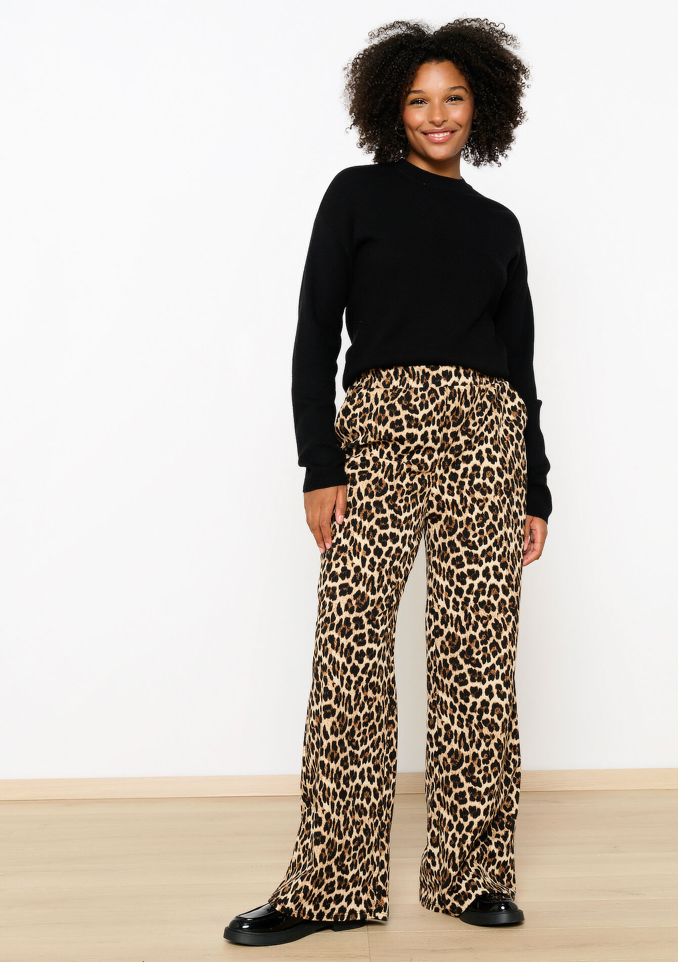 Leopard-print trousers - BLACK - 06600931_1119