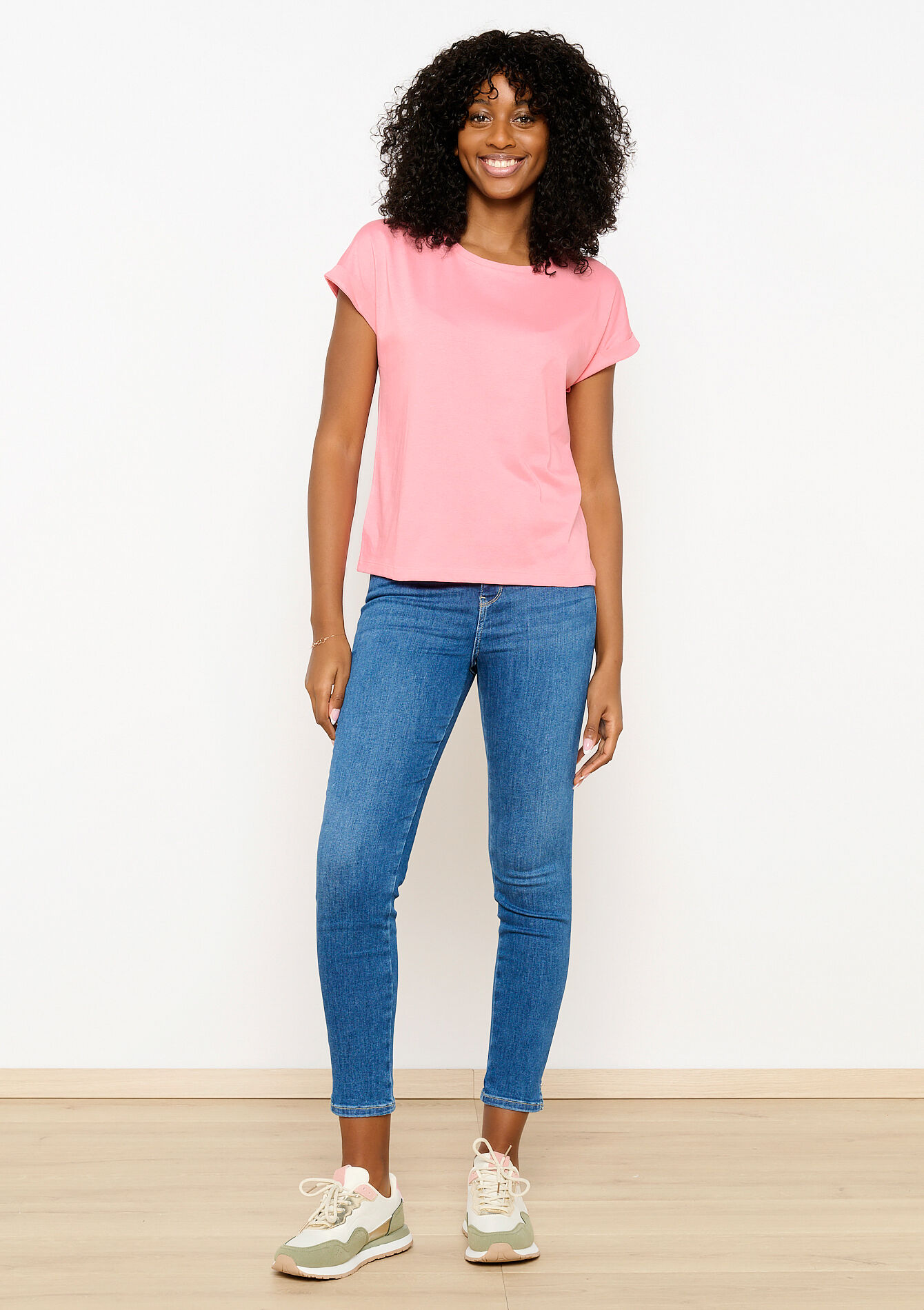 Basic T-shirt, Basic T-shirt - CORAL BRIGHT - 02301493_2007