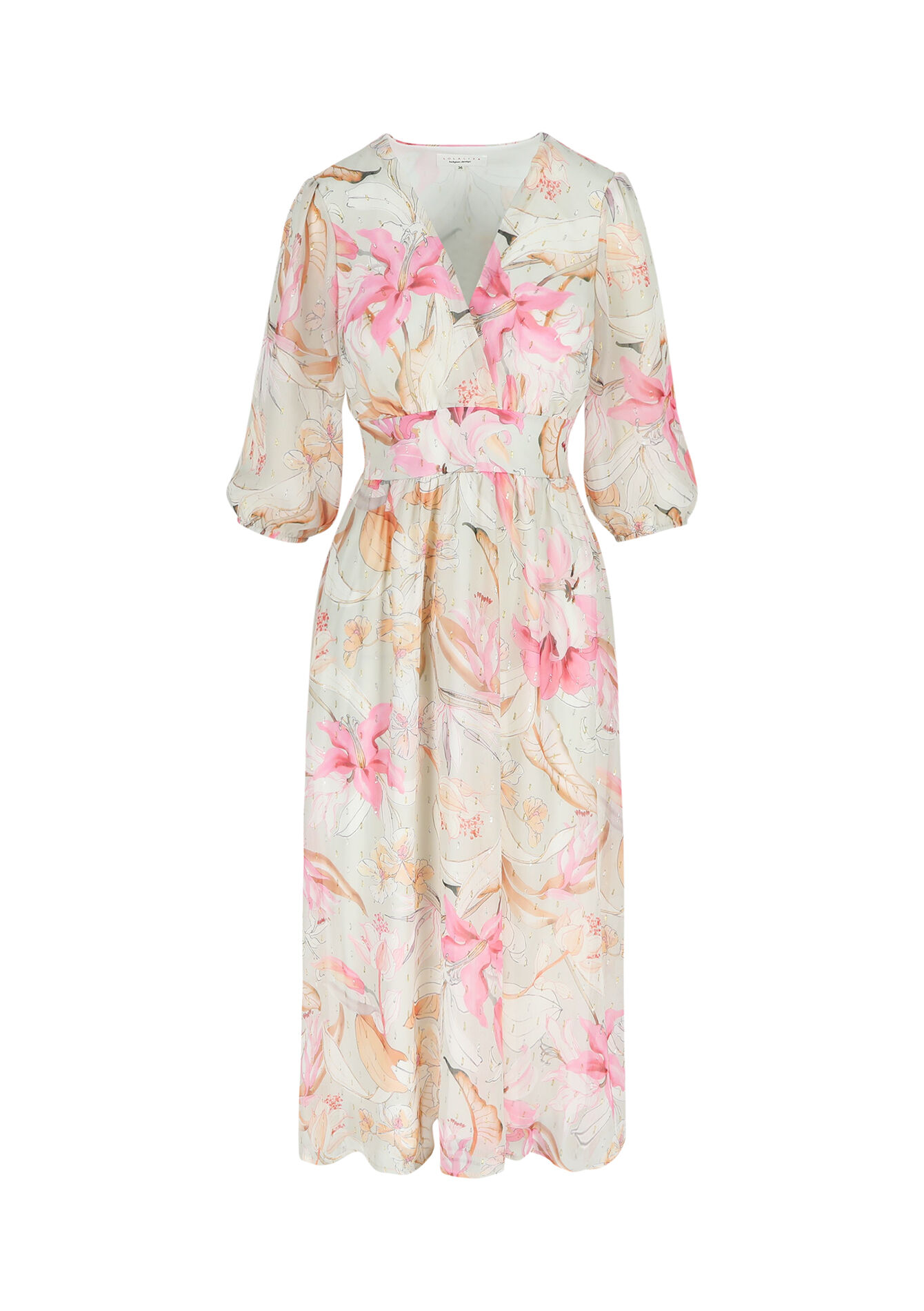 Maxi-jurk met bloemenprint, Maxi-jurk met bloemenprint - NUDE LOTUS - 08103762_4118