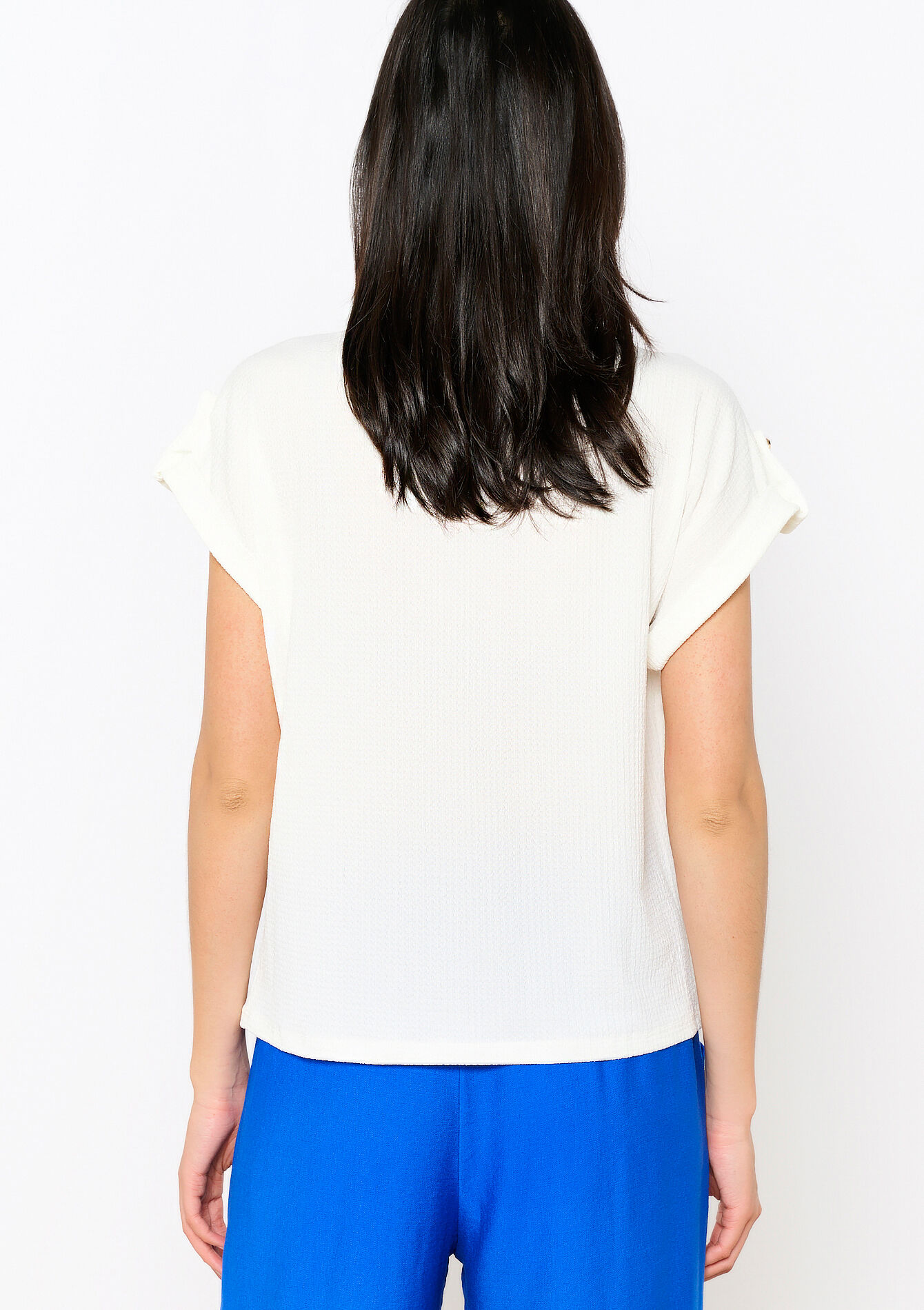 Crinkled blouse - OPTICAL WHITE - 1111294
