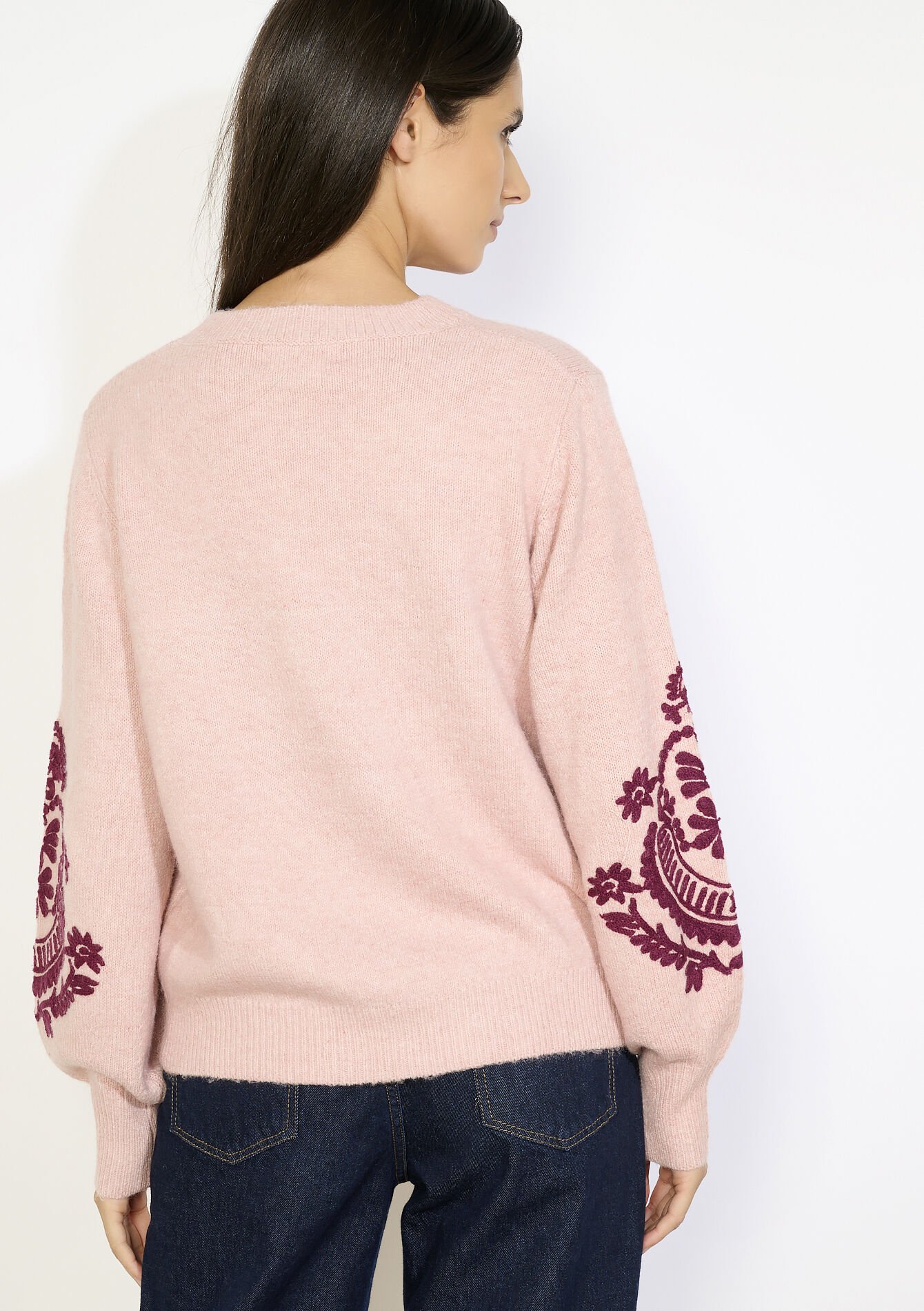 Gebreide trui met borduursel, Gebreide trui met borduursel - NUDE LOTUS - 04007036_4118