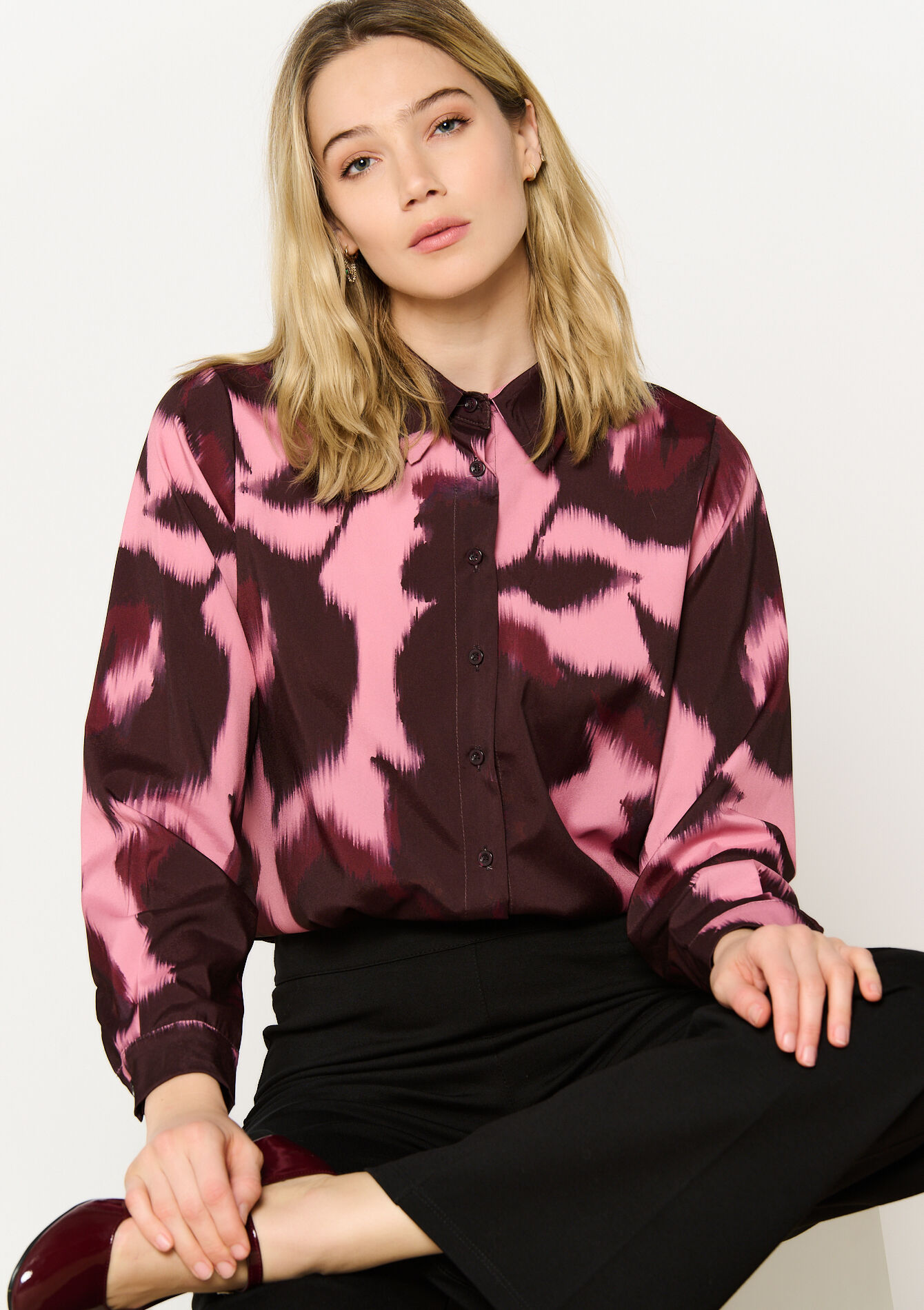 Chemise à imprimé flou, Chemise à imprimé flou - BORDEAUX WINE - 05702695_5514