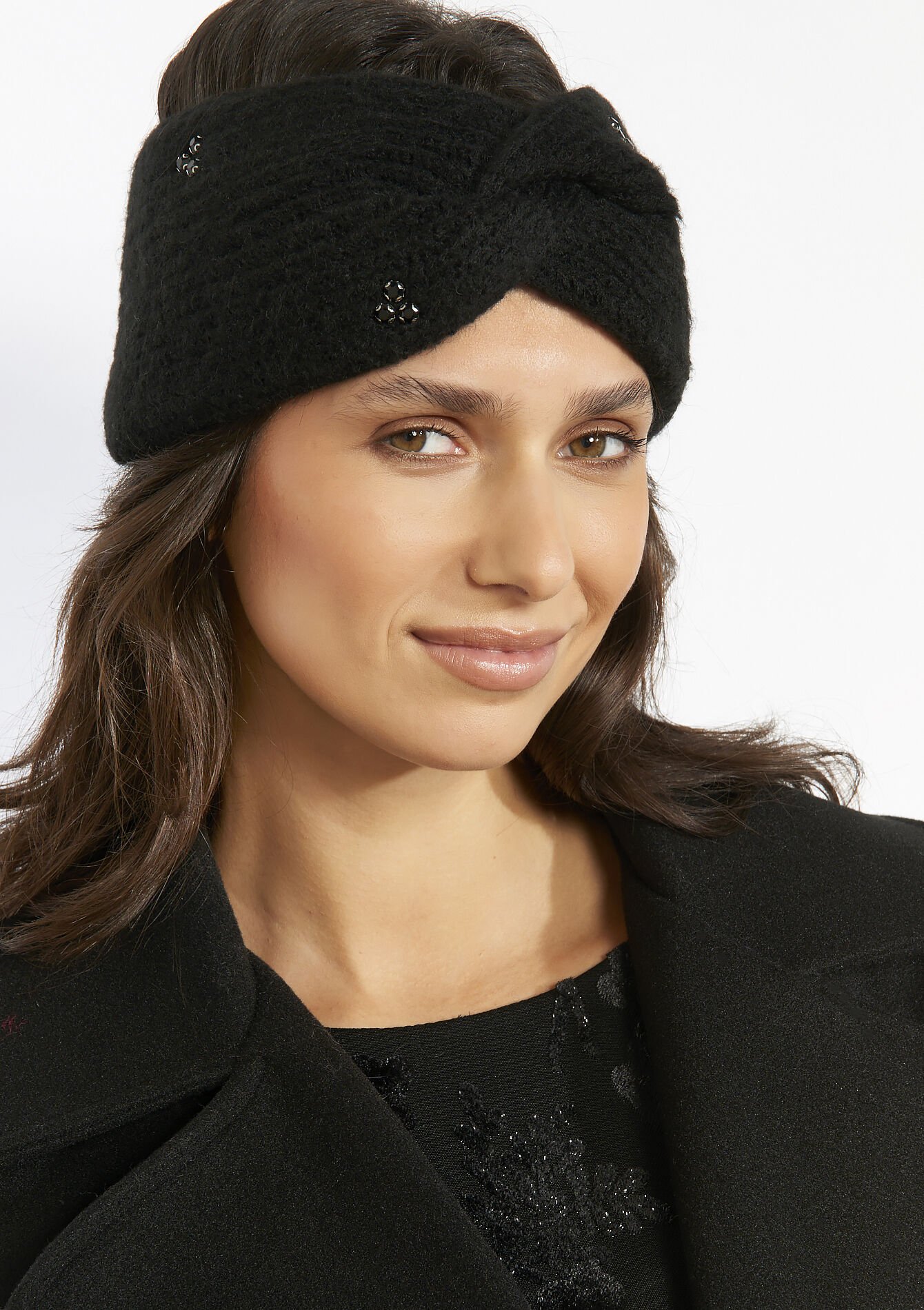 Bandeau torsadé en maille, Bandeau torsadé en maille, , hi-res