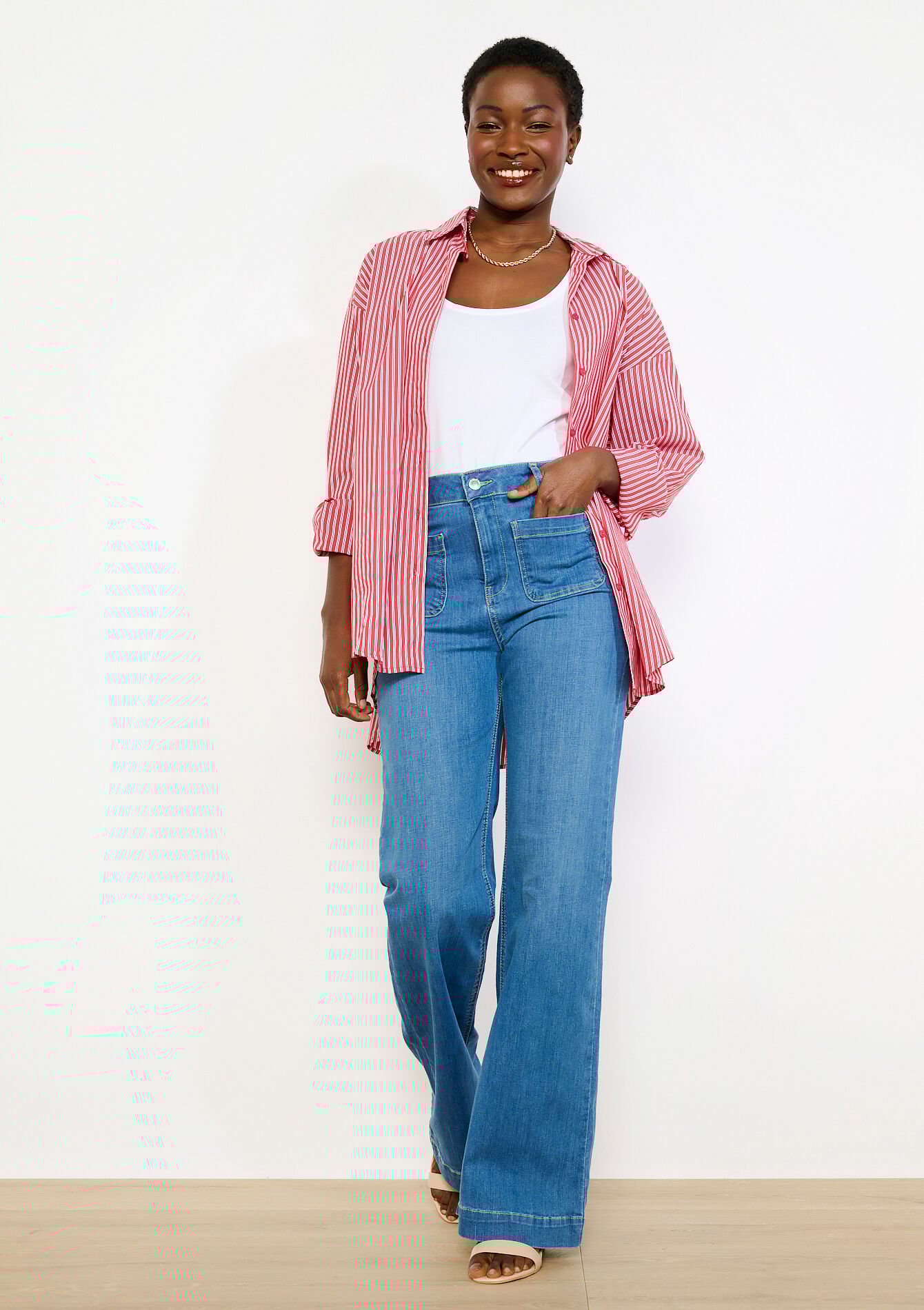 Jean large taille haute - MEDIUM BLUE - 22000658_0500