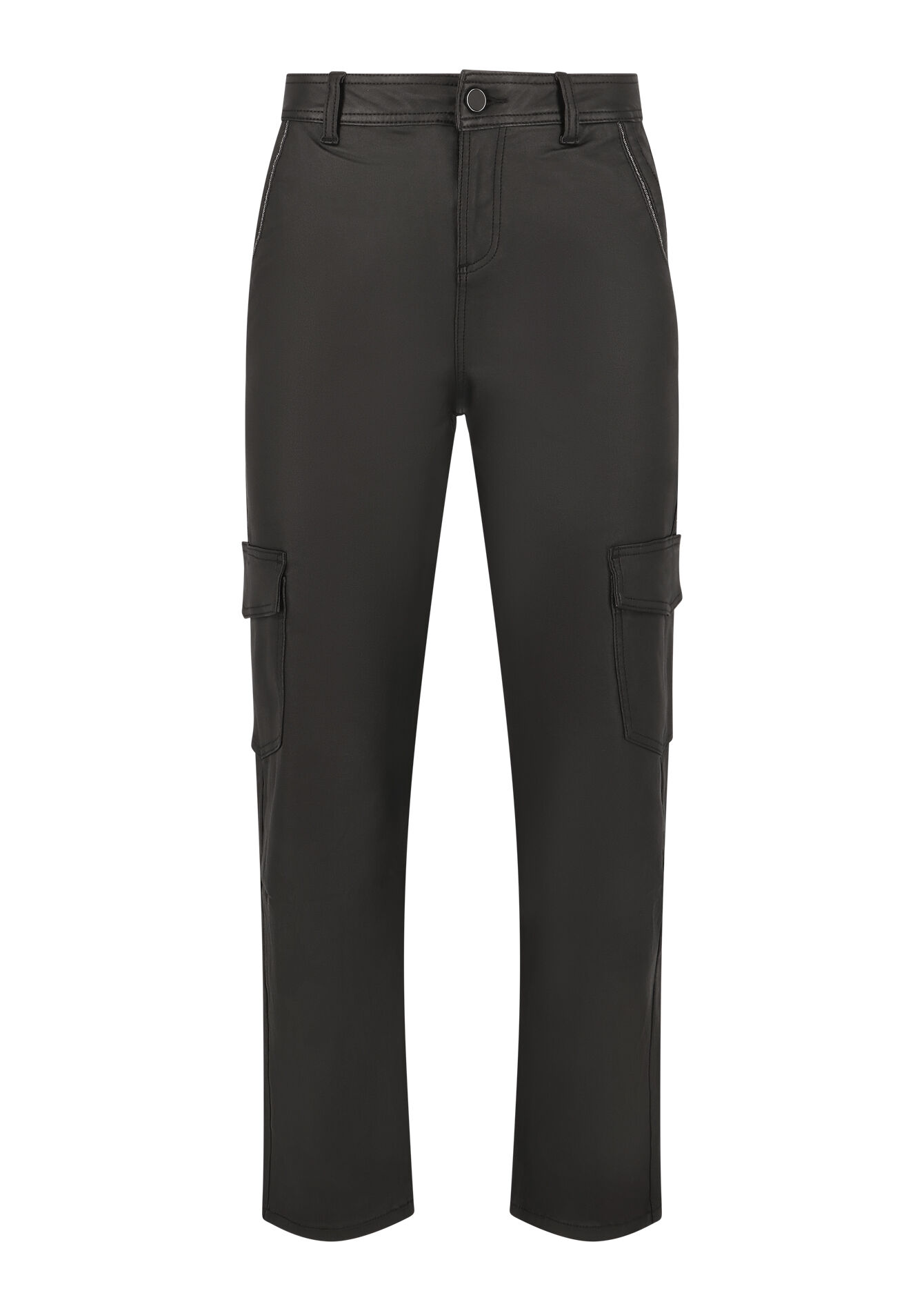 Cargo trousers with coating, Cargo trousers with coating - BLACK - 1072826