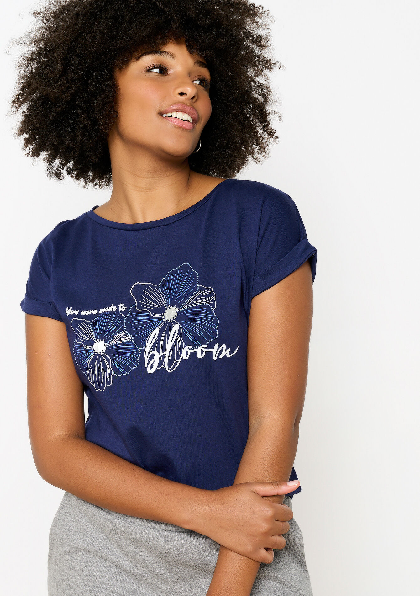 T-shirt with artwork, T-shirt with artwork - NAVY BASIC - 02301643_2723