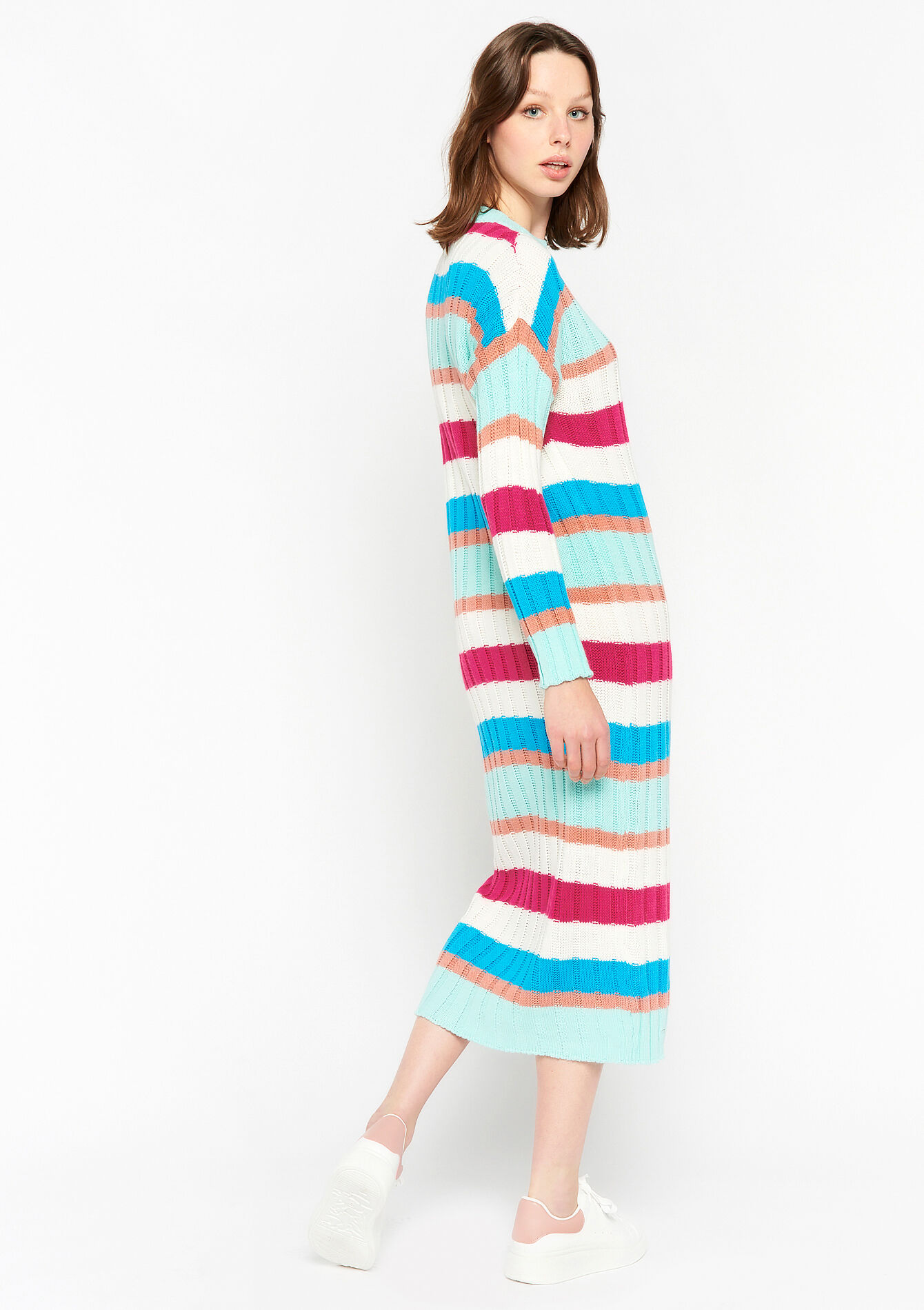 Robe longue à rayures, Robe longue à rayures - MULTICOLOR - 08601879_1000