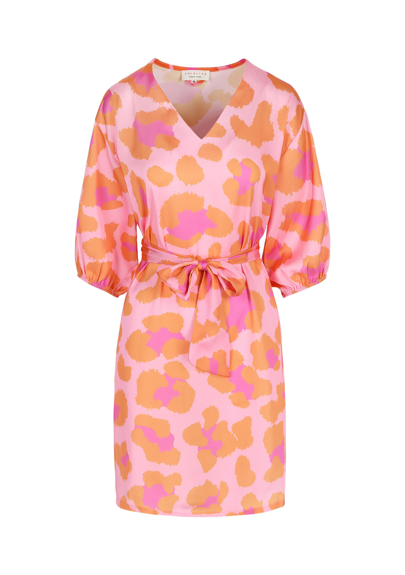 Robe droite en satin, Robe droite en satin - ORANGE MANGO - 08103513_2575