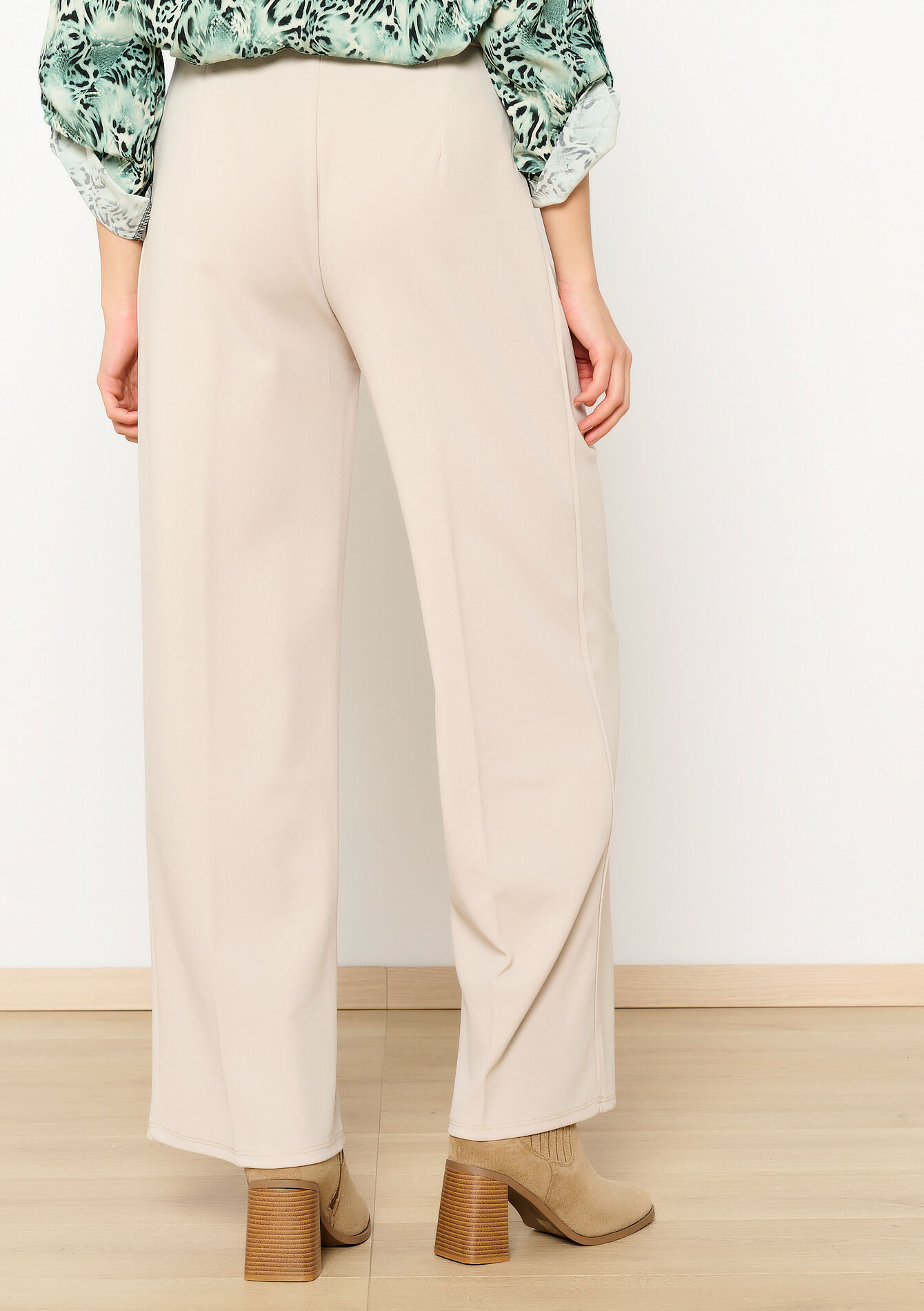 Losse broek met bandplooi, Losse broek met bandplooi - LT BEIGE - 06600945_2527