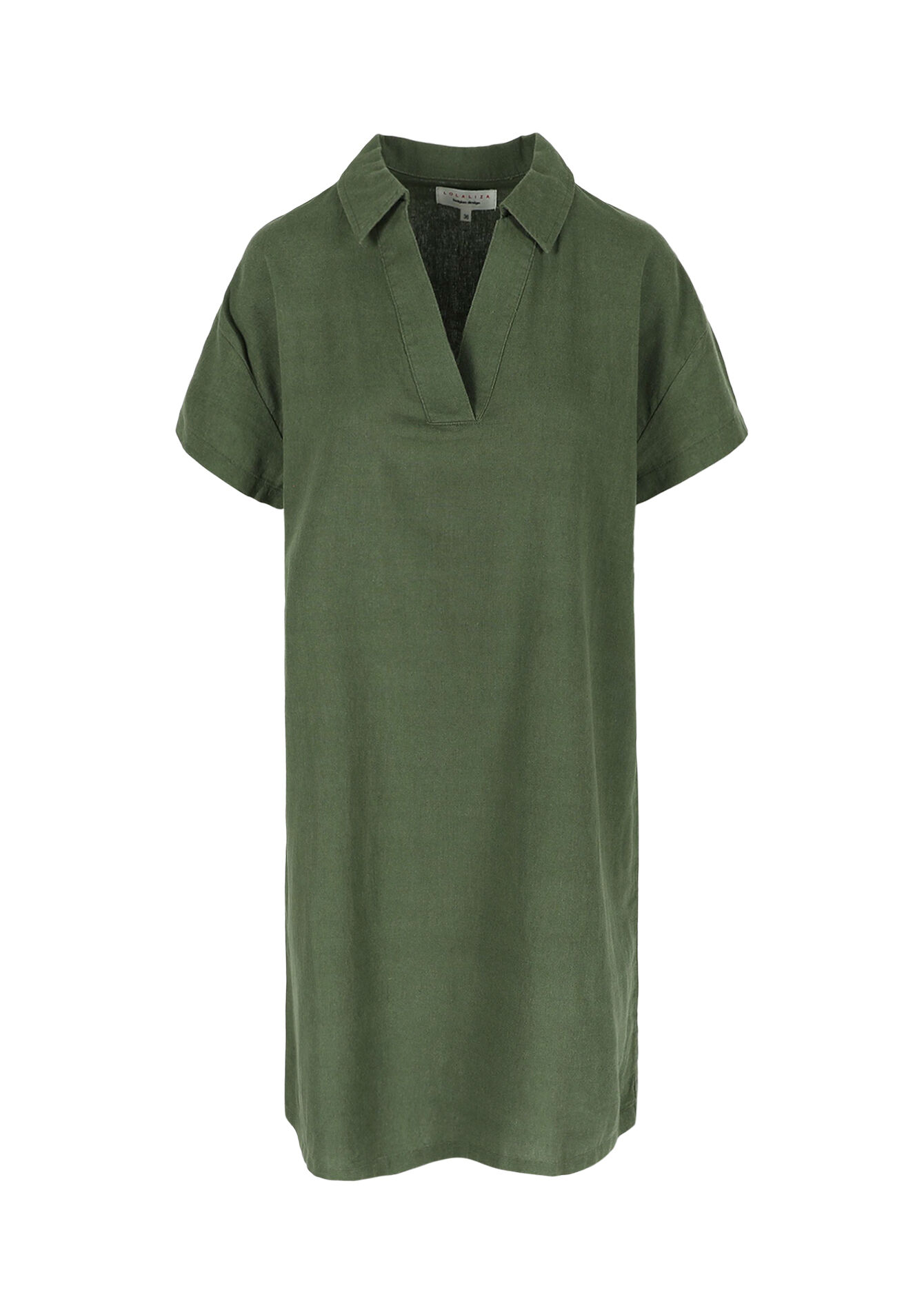 Linnen hemdjurk, Linnen hemdjurk - KHAKI MED - 08103881_4327