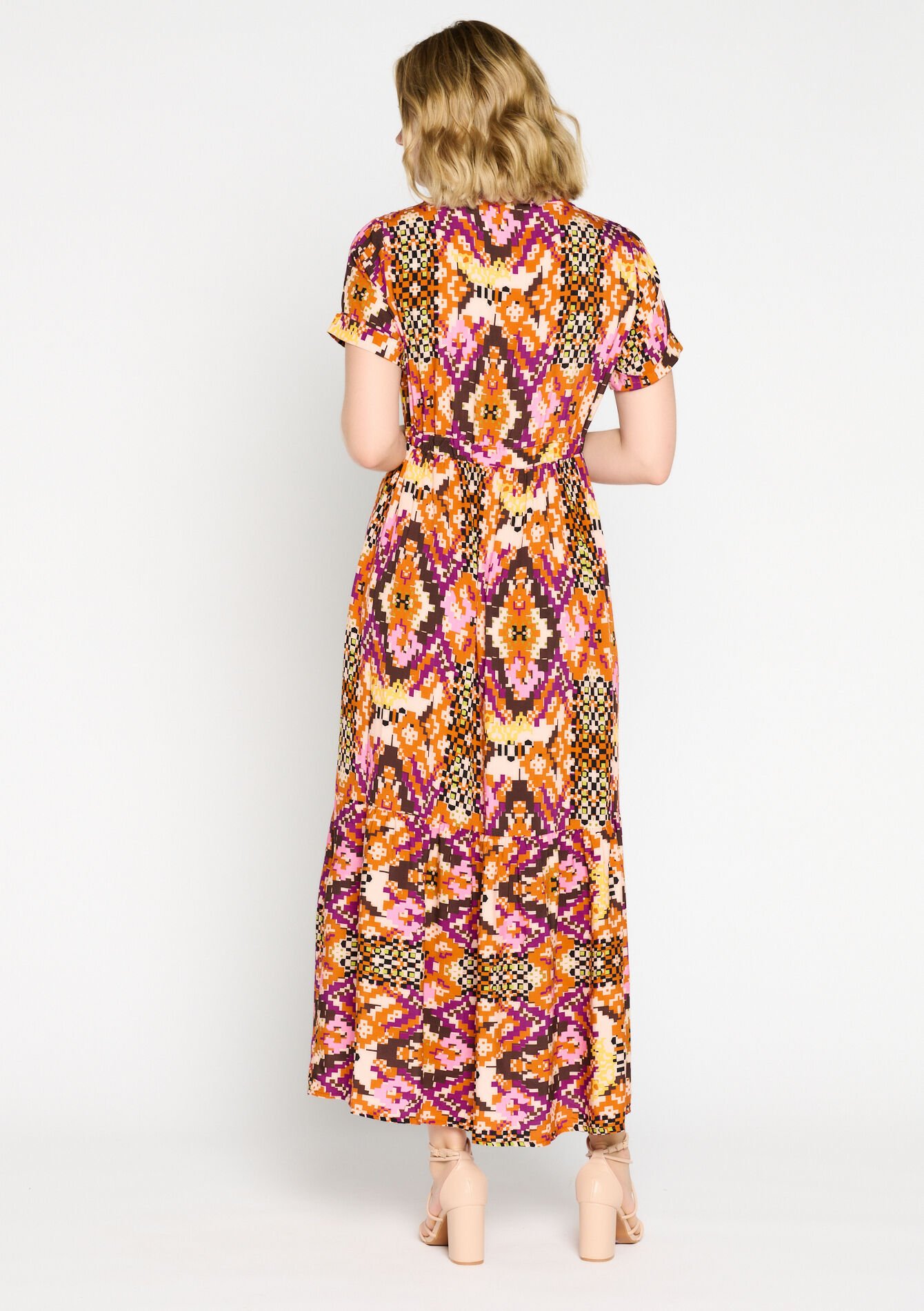 Maxi dress with ethnic print - PURPLE - 08602122_5902