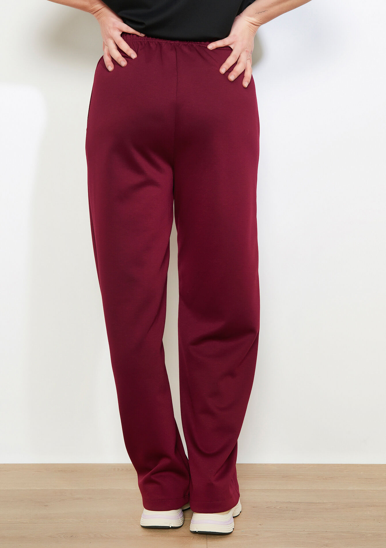 Hoog taille wijde broek - AUBERGINE - 15100426_1537