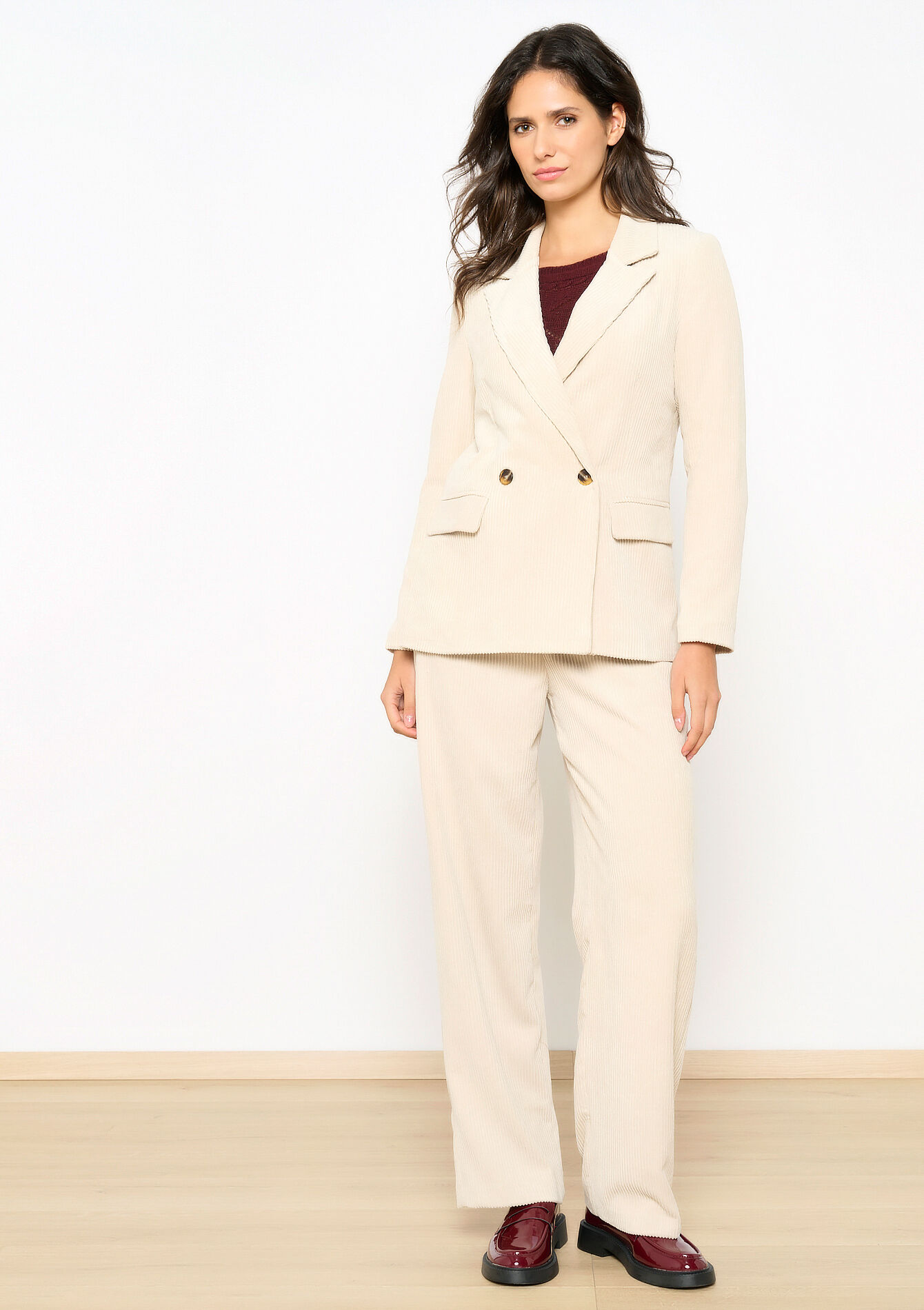 Corduroy blazer, Corduroy blazer - LT BEIGE - 09100966_2527