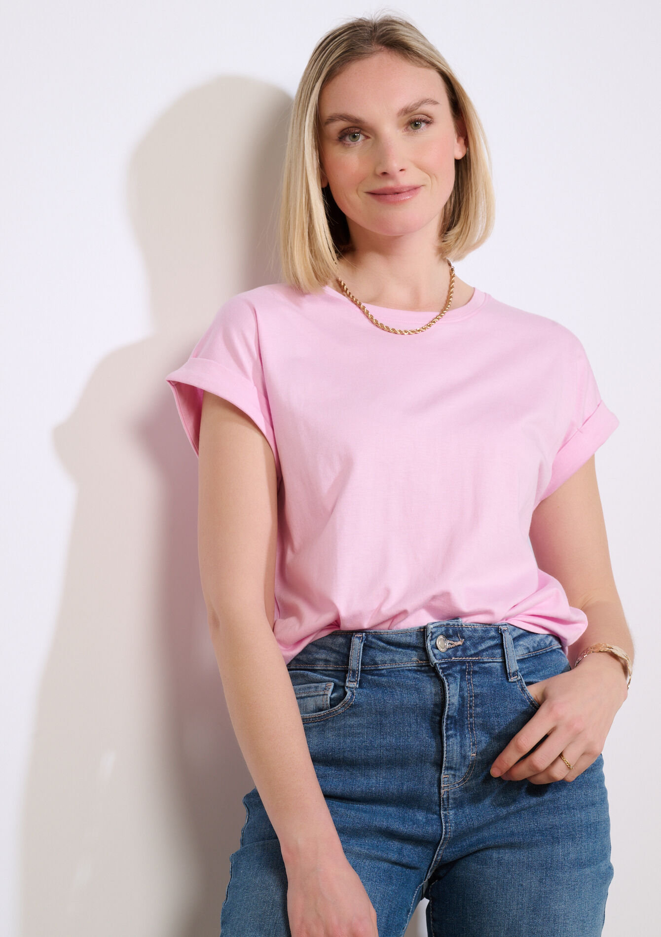 Losvallende T-shirt - LILAC BRIGHT - 02301926_2578