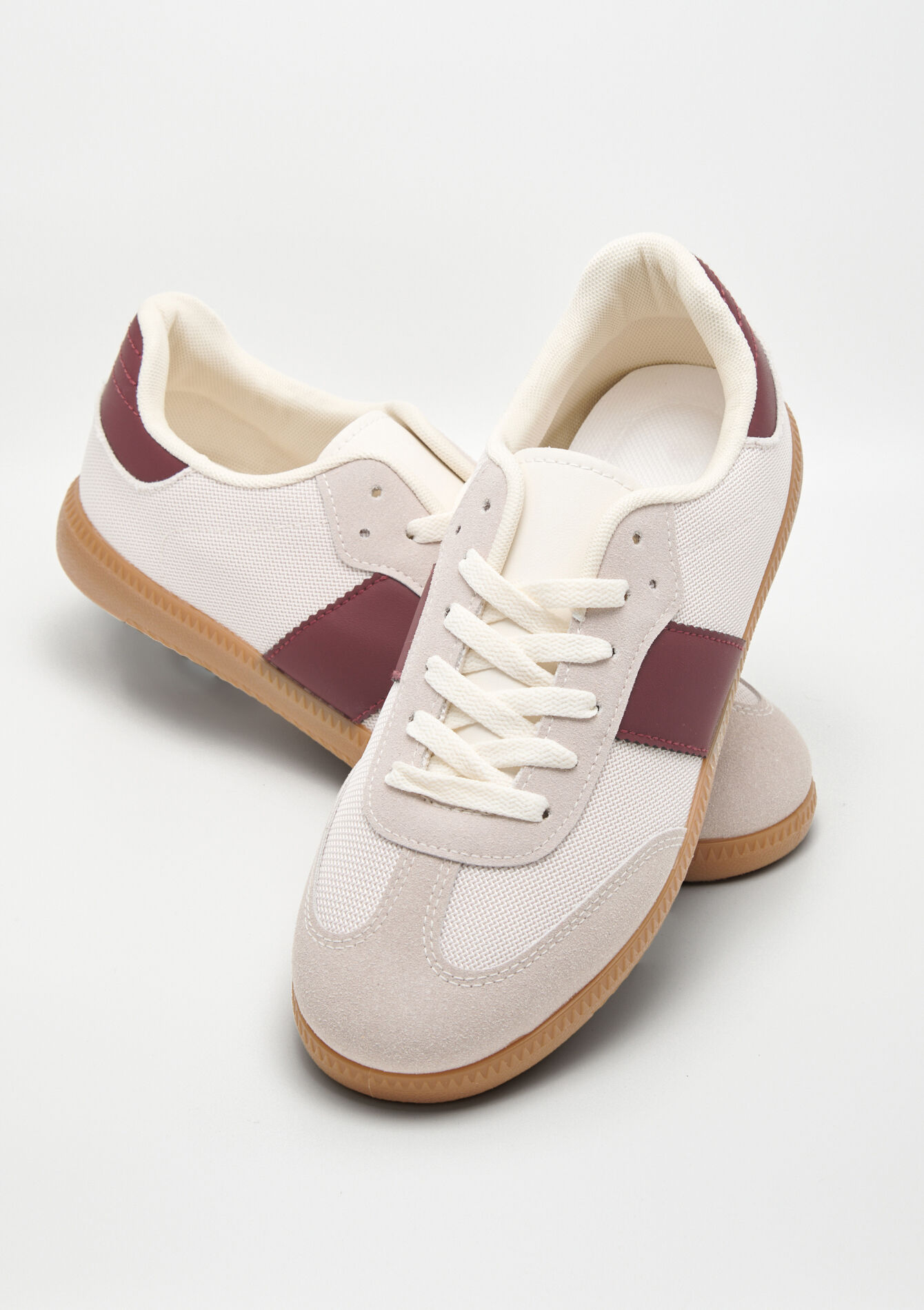 Sneakers met contrasterende streep, Sneakers met contrasterende streep - BORDEAUX WINE - 13000815_5514