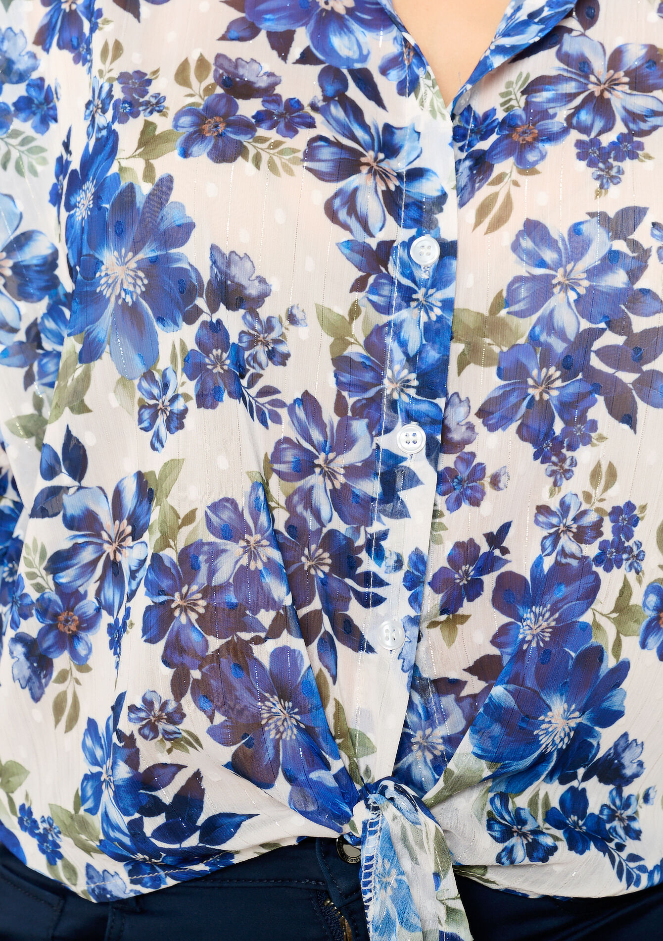 Hemd met bloemenprint - BLUE FAIENCE - 05702642_1584