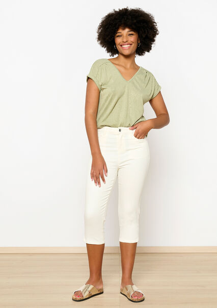 Capri trousers with high waist - OFFWHITE - 06004462_1001