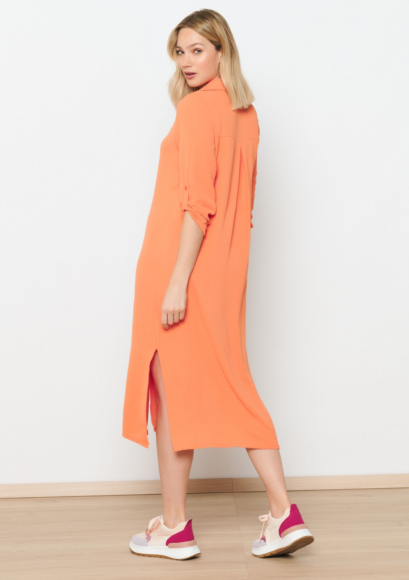 Straight shirt dress, Straight shirt dress - ORANGE MANGO - 08602304_2575