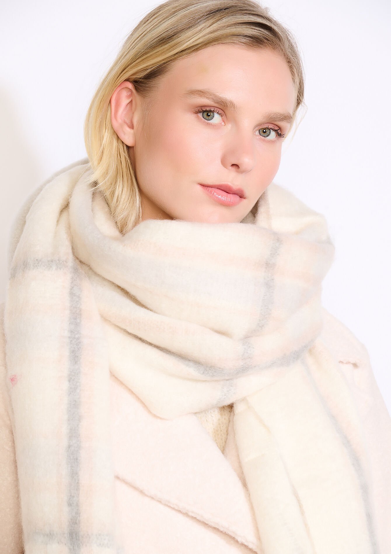 Pastel geruite sjaal - LT BEIGE - 17101414_2527