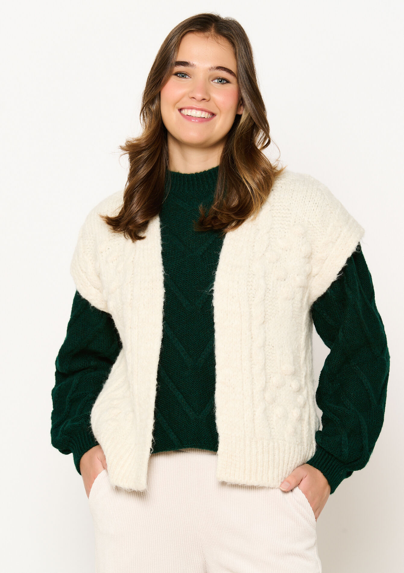 Cardigan sans manches, Cardigan sans manches - VANILLA WHITE - 1118969