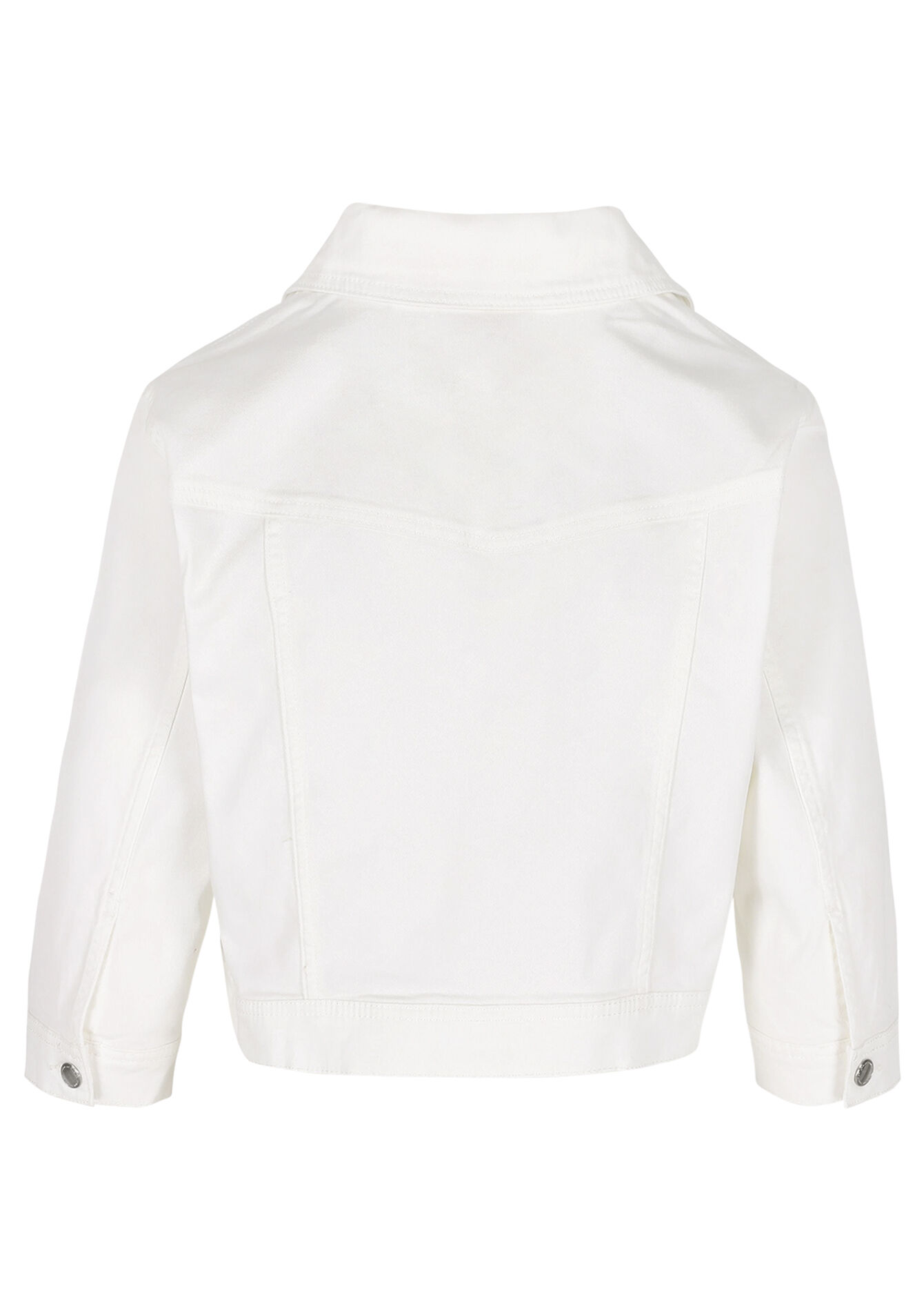 Cropped cotton twill jacket - OPTICAL WHITE - 09101123_1019