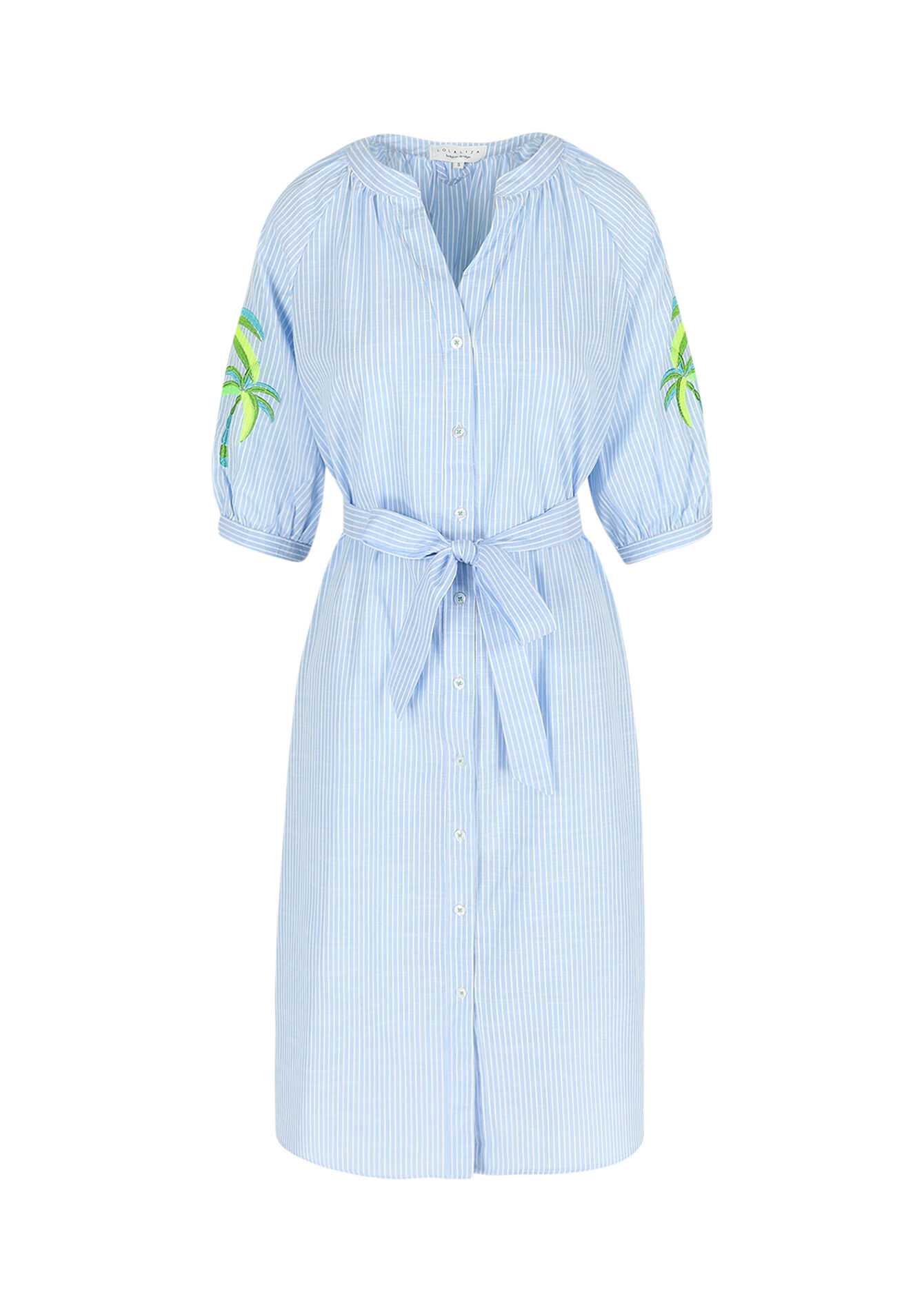 Geborduurde hemdjurk, Geborduurde hemdjurk - BLUE PASTEL - 08104106_3003