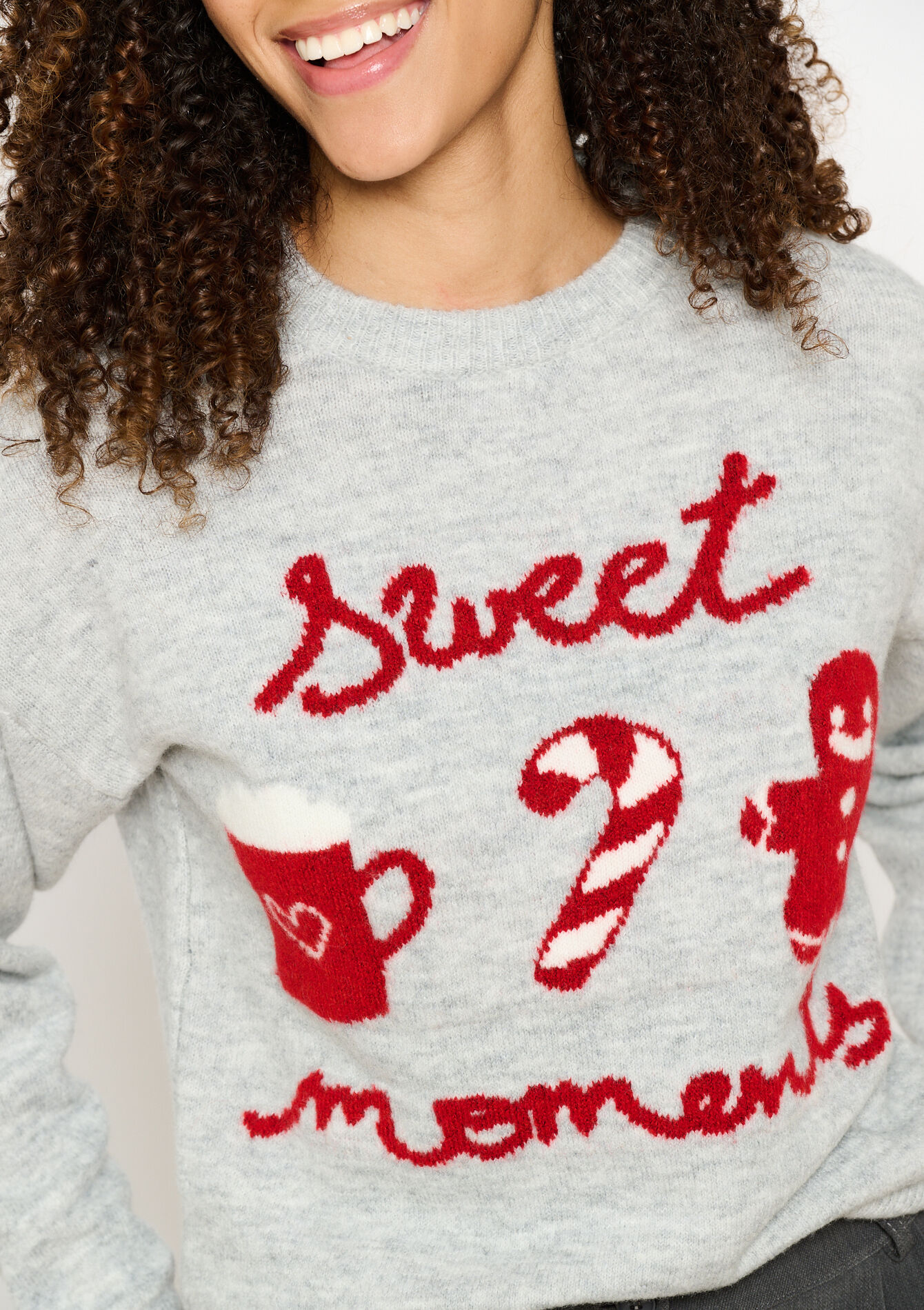 Jacquard kersttrui - LT GREY - 04006837_2574