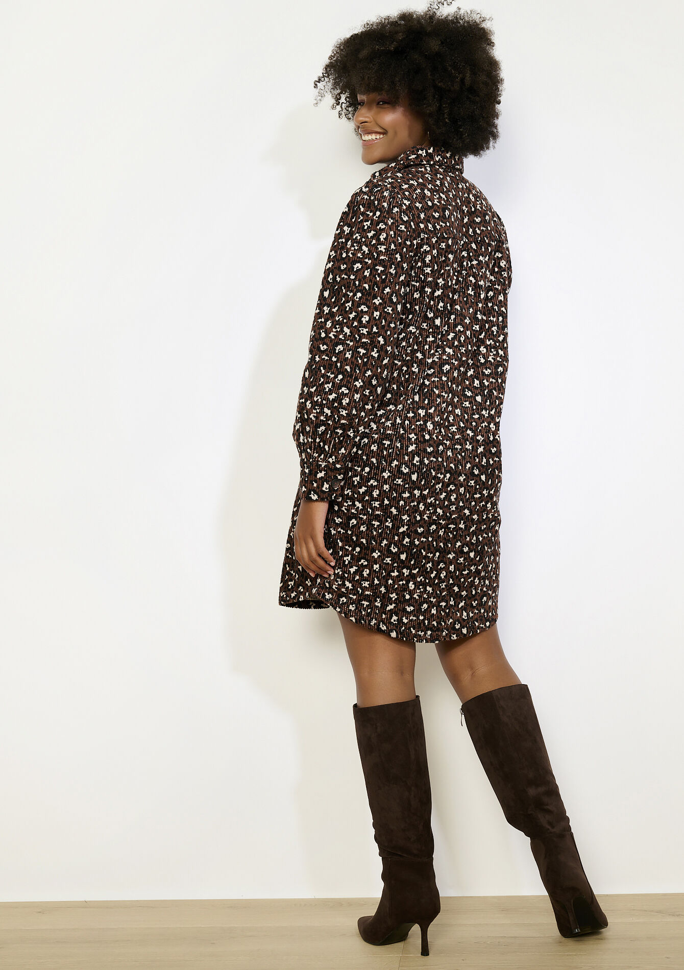 Mini-jurk met luipaardprint - LT BEIGE - 08104032_2527