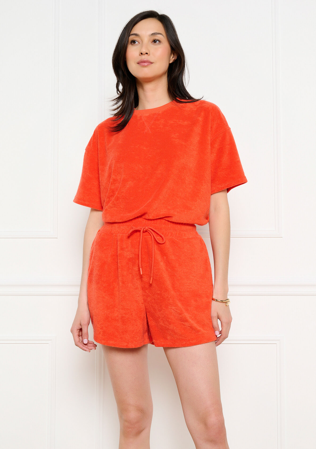 Short éponge taille nouée, , back