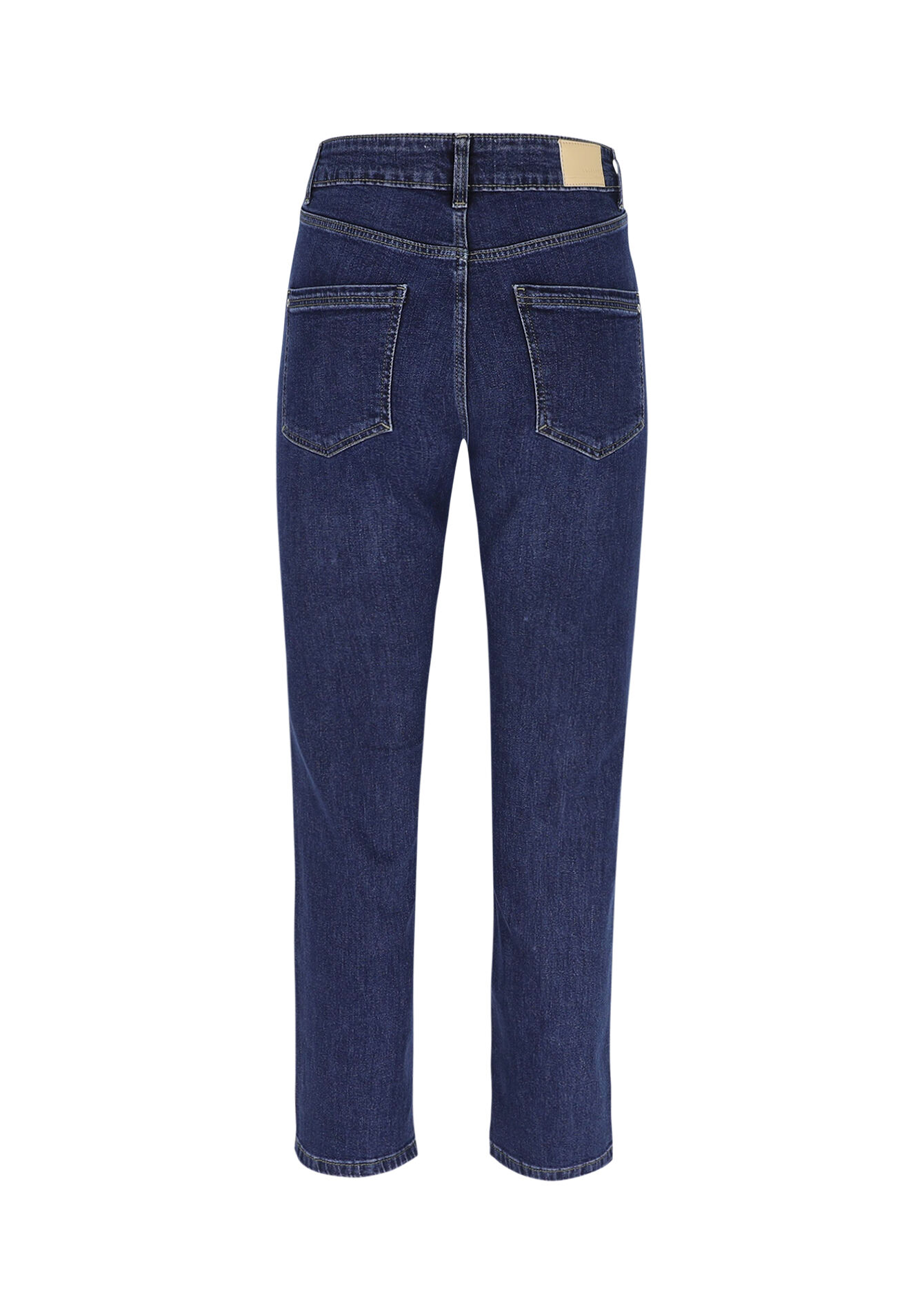 Hoge taille rechte jeans, Hoge taille rechte jeans - DARK BLUE - 22000598_0501