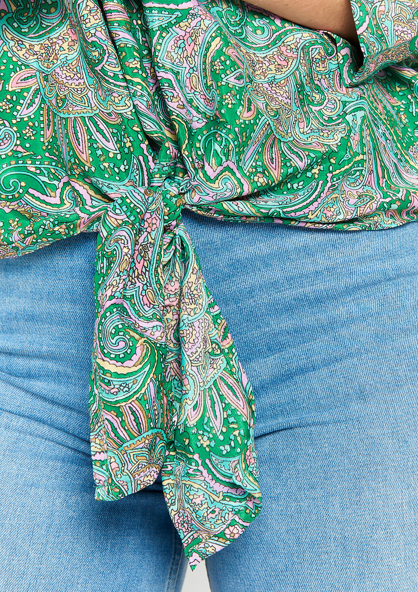 Blouse with floral print, Blouse with floral print - MINT GREEN - 05702139_1723