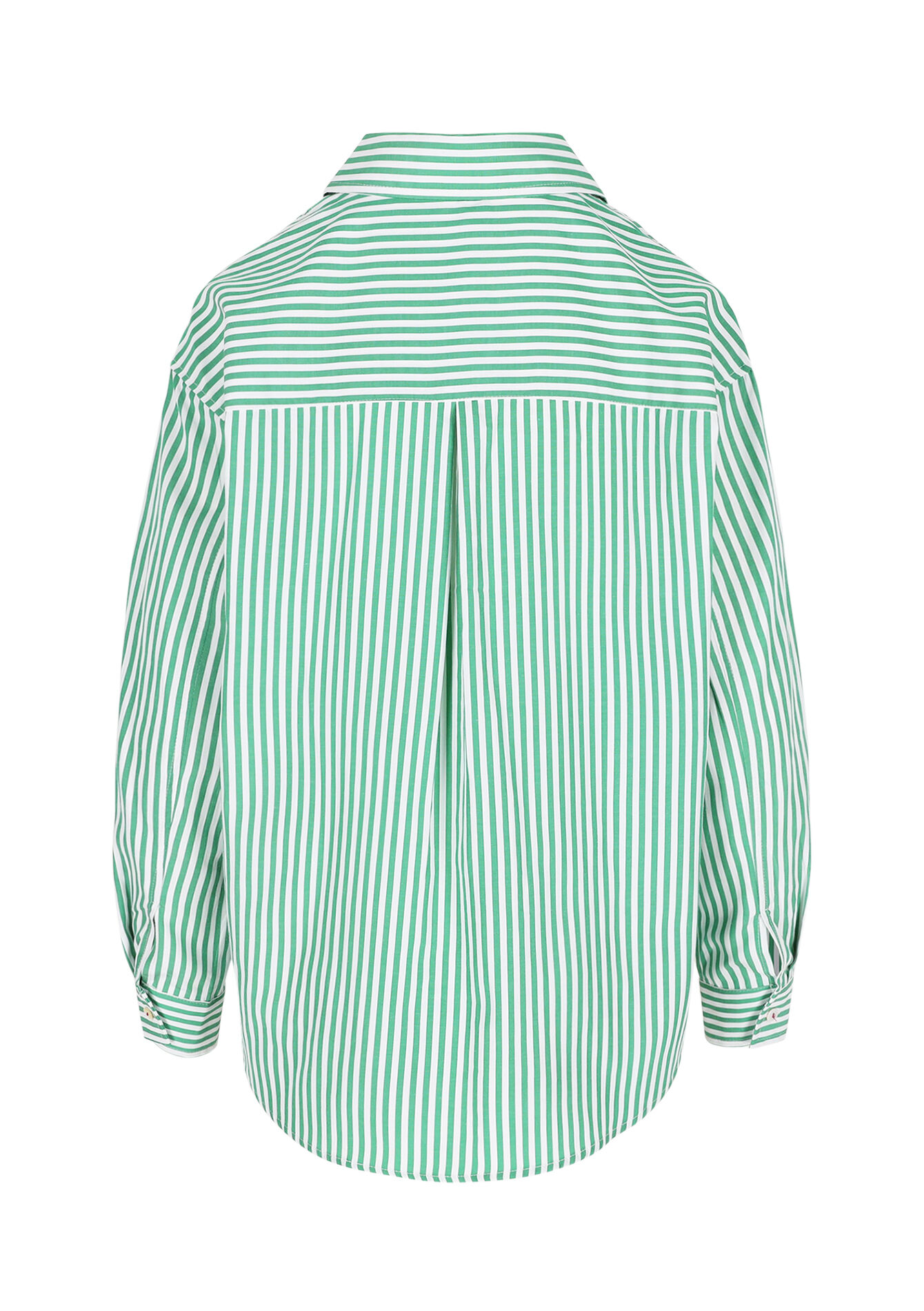 Gestreept hemd met hartdetail, Gestreept hemd met hartdetail - GREEN APPLE - 05702916_1783