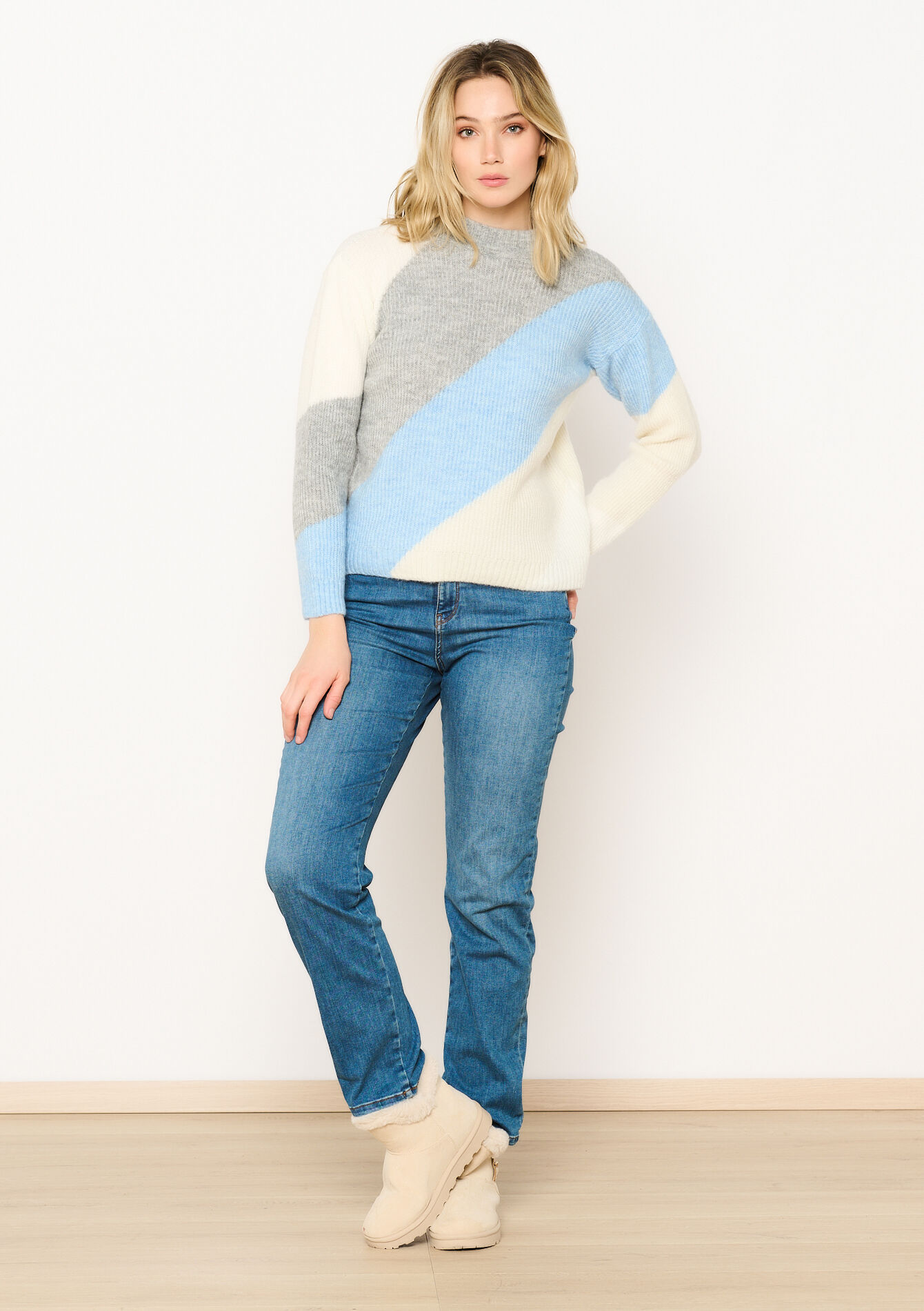 Pull à rayures larges, Pull à rayures larges - LT GREY MEL - 04006820_1081